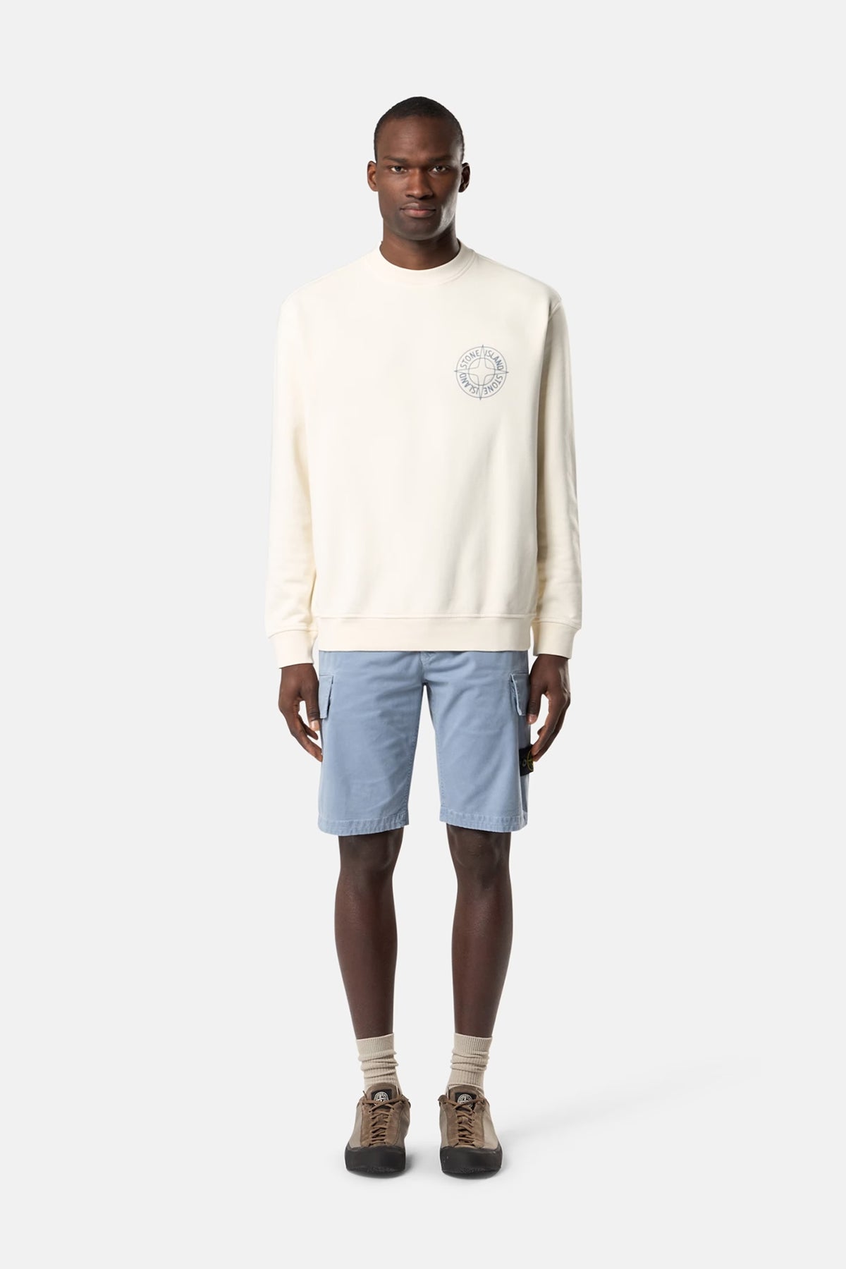 Stone Island Herren Sweatshirt mit Print Elfenbeinweiss NATUR-WEISS Bild 2