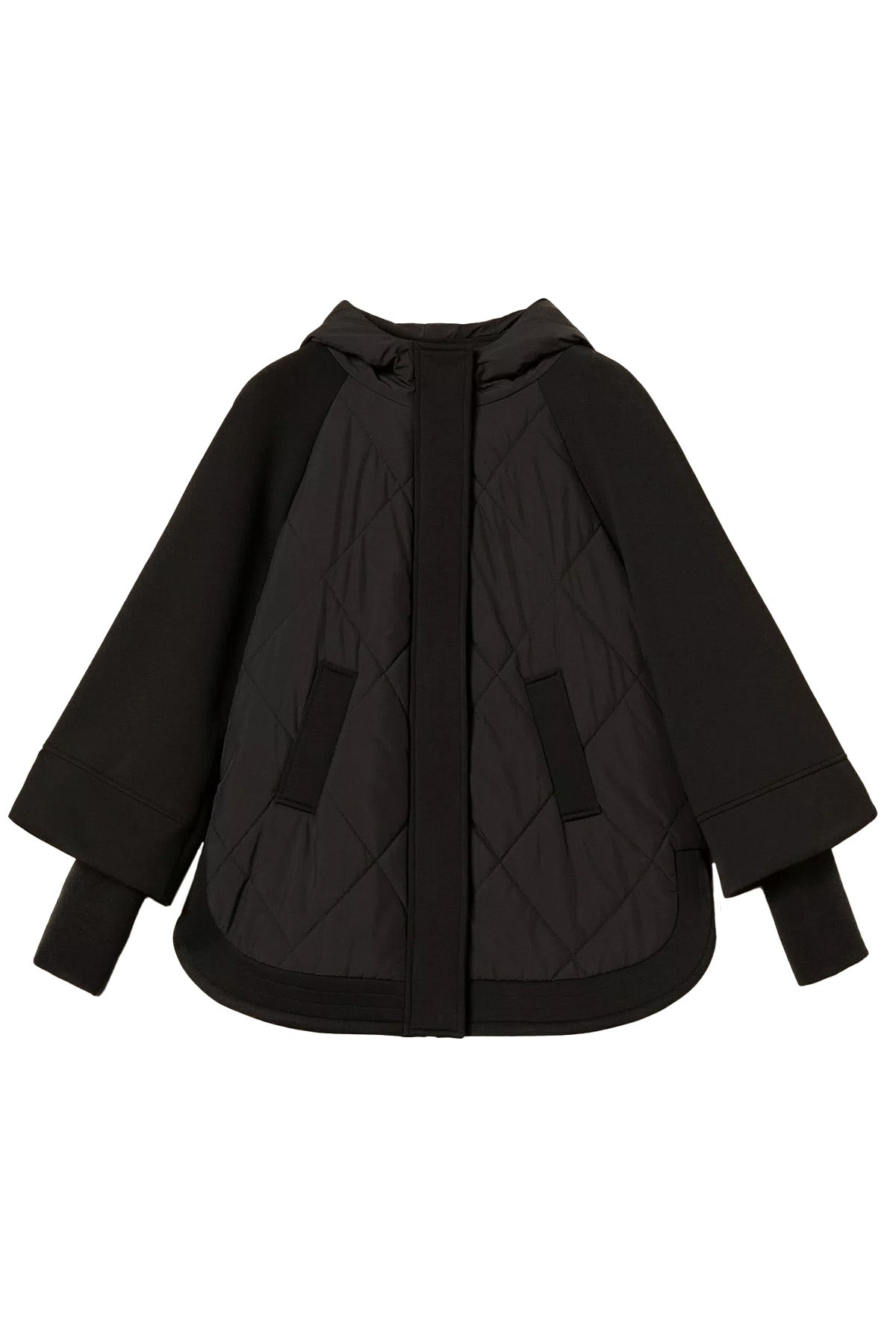 Twin Set Damen Cabanjacke aus Scuba und Nylon, Schwarz 00006-NERO Bild 1