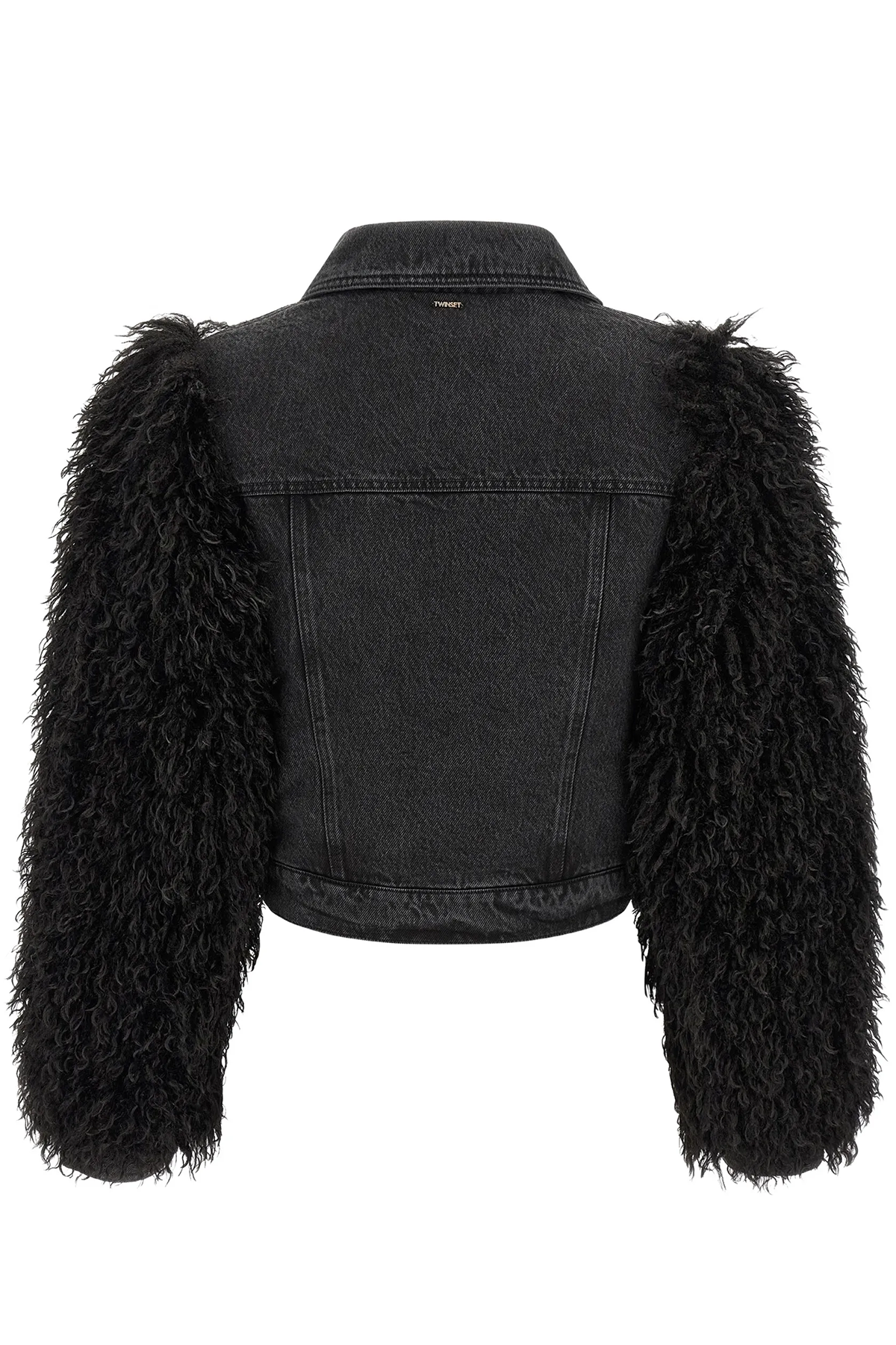 Twin Set Damen Cropped-Jeansjacke Schwarz 01103 Bild 2