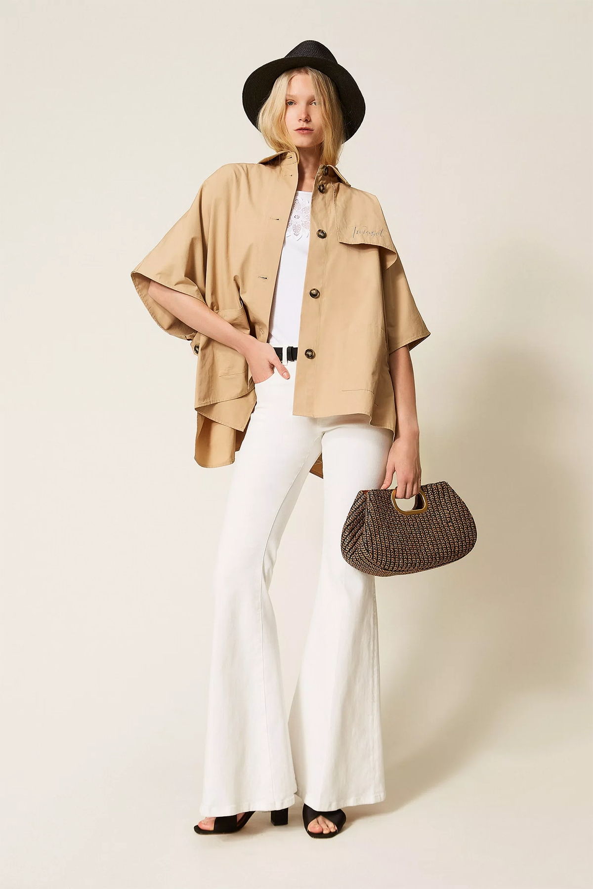 Twin Set Damen Poncho Beige 13161 Bild 2