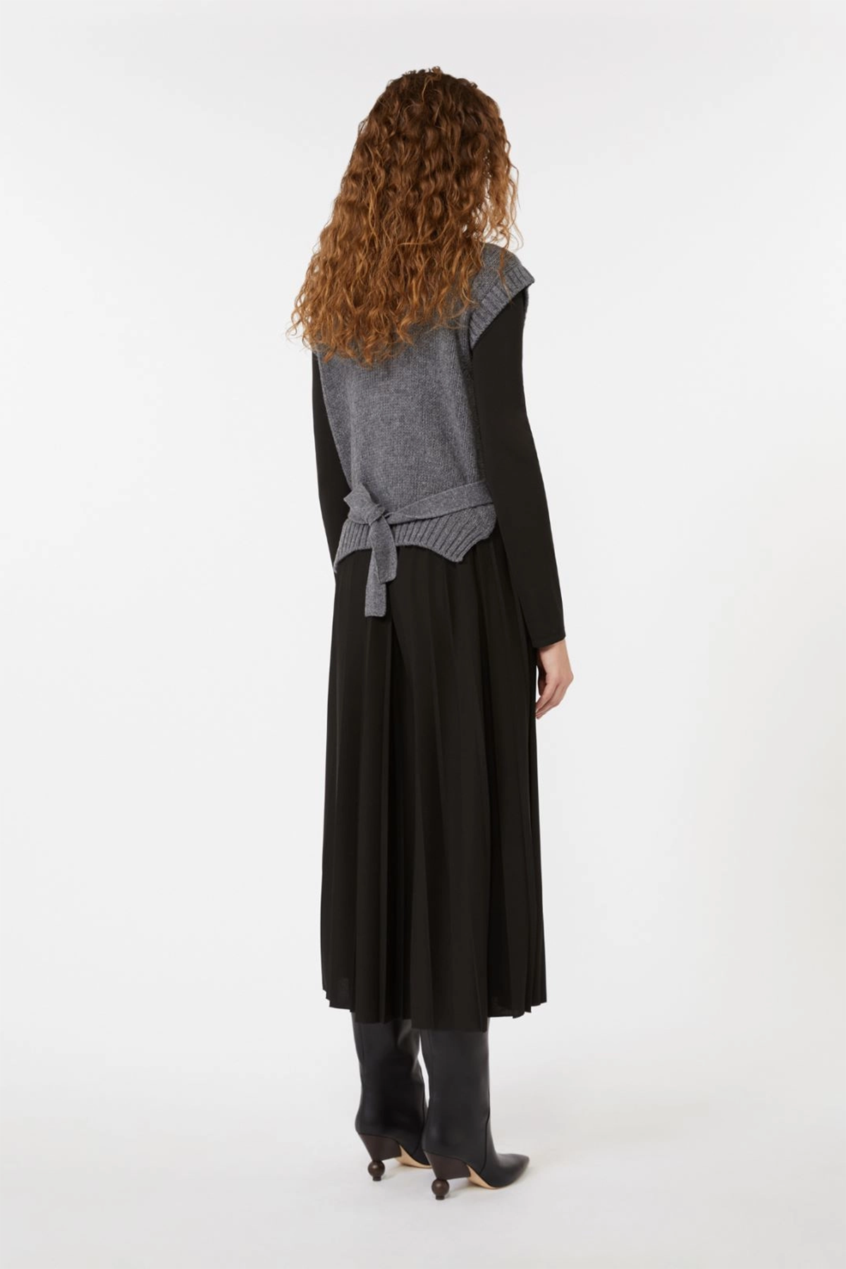 Weekend Max Mara Damen 2-in-1-Kleid aus Jersey und Wollstrick Ebro Schwarz SCHWARZ Bild 4