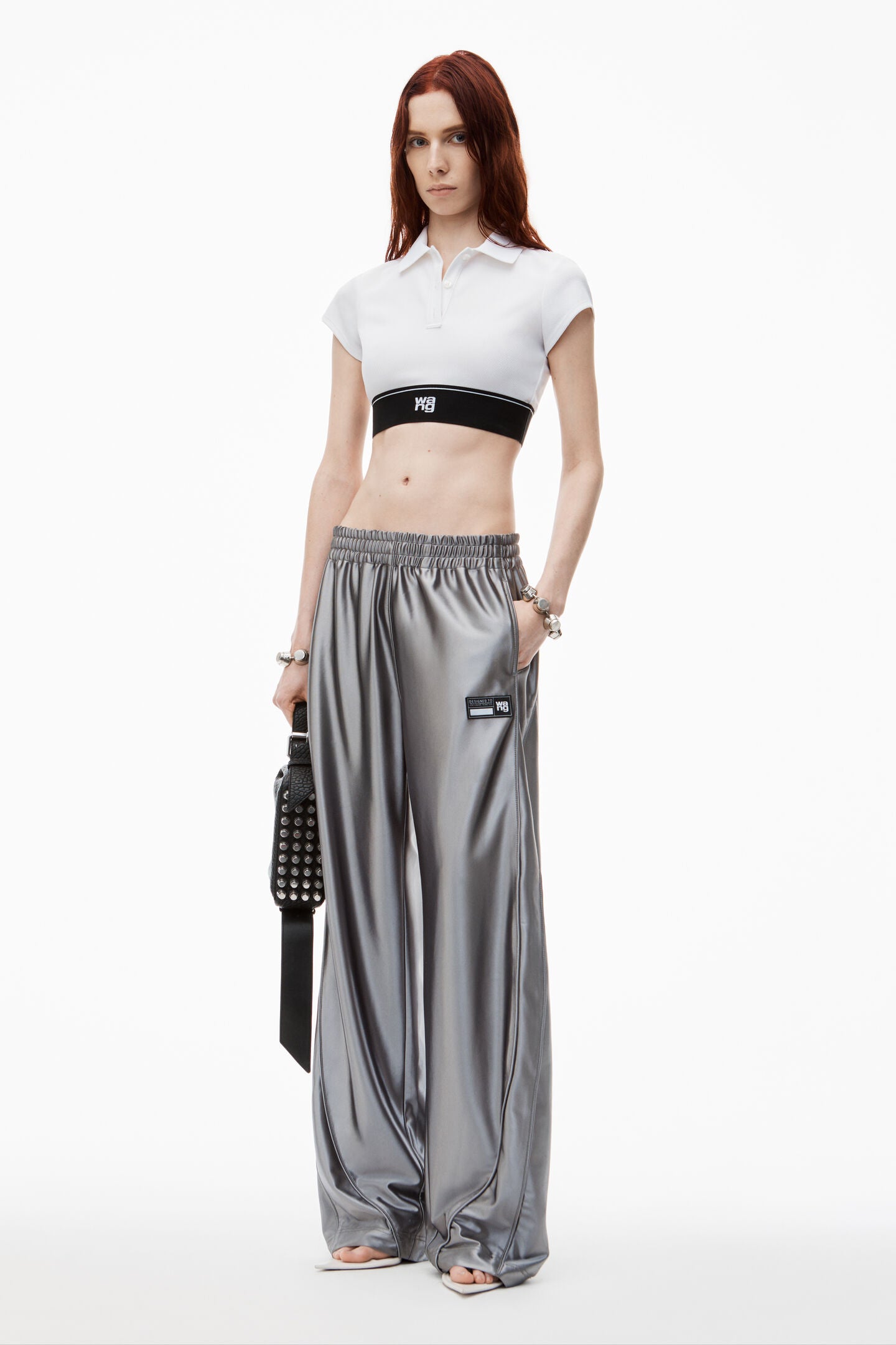 Alexander Wang Damen Trainingshose Silber GRAU Bild 2