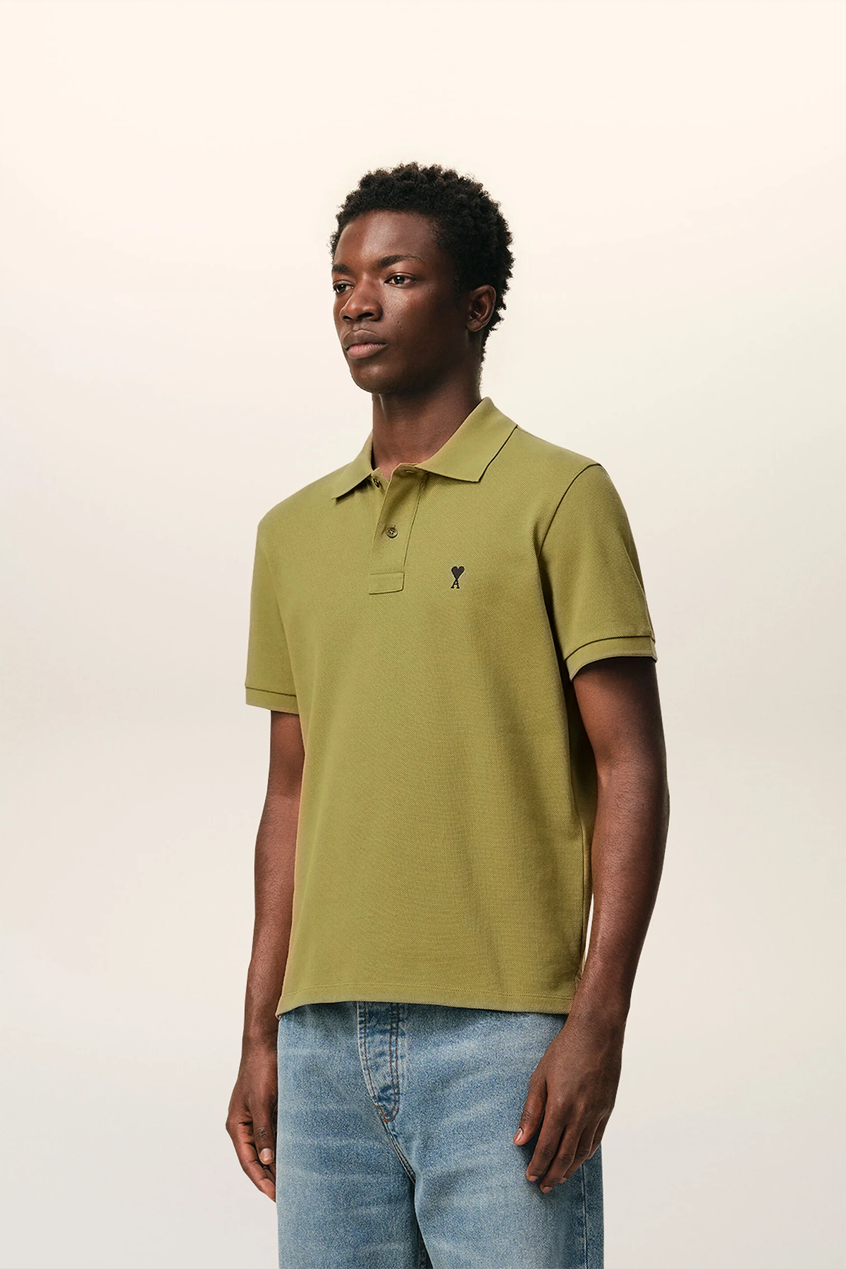 AMI Paris Herren Poloshirt Matcha GRÜN Bild 3