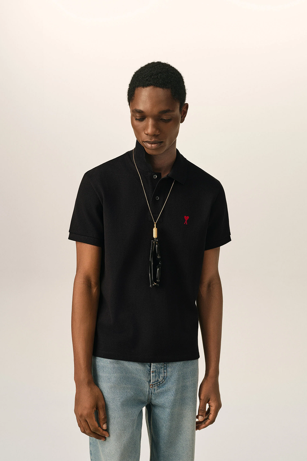 AMI Paris Herren Poloshirt Schwarz SCHWARZ Bild 2