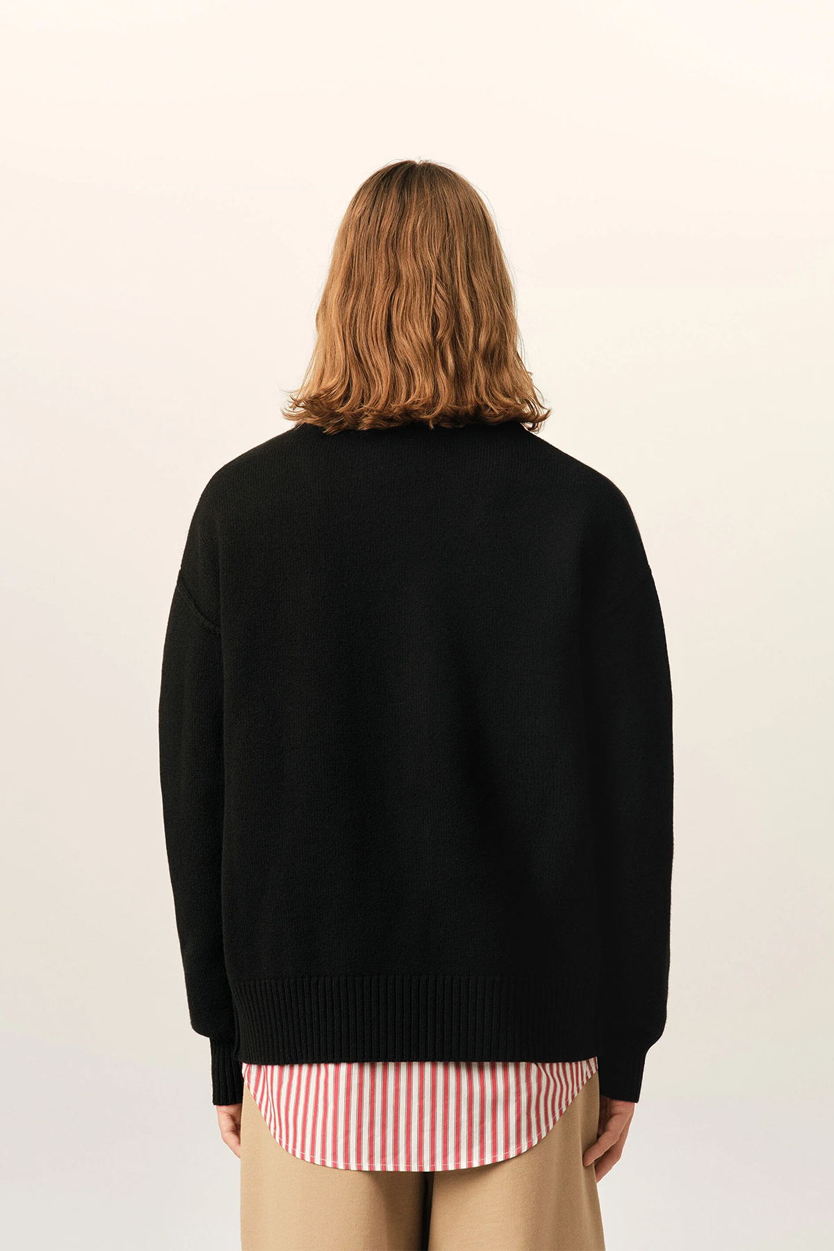 AMI Paris Herren Strickjacke Schwarz/Rot SCHWARZ Bild 3