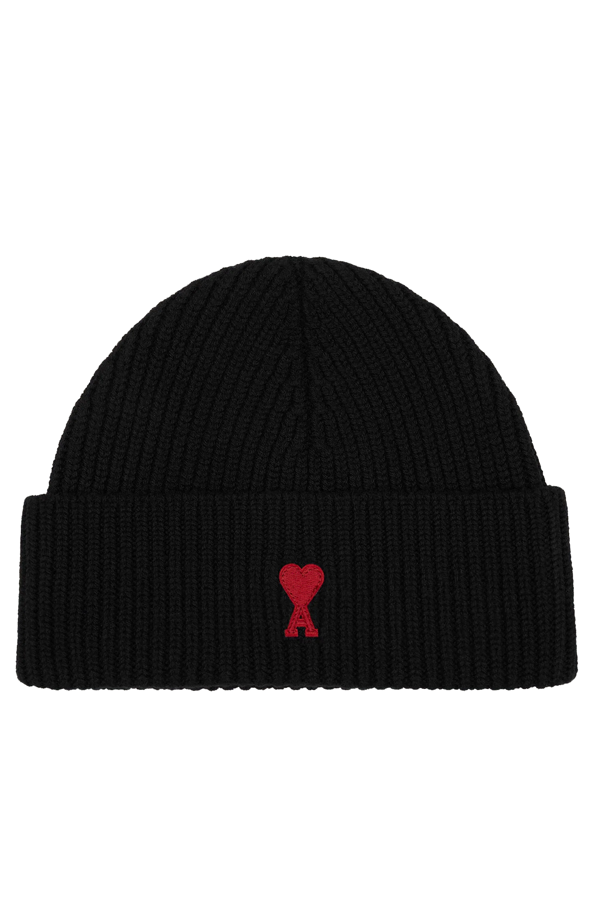 AMI Paris Herren Strickmütze Schwarz BLACK/RED/009 009BFS Bild 1