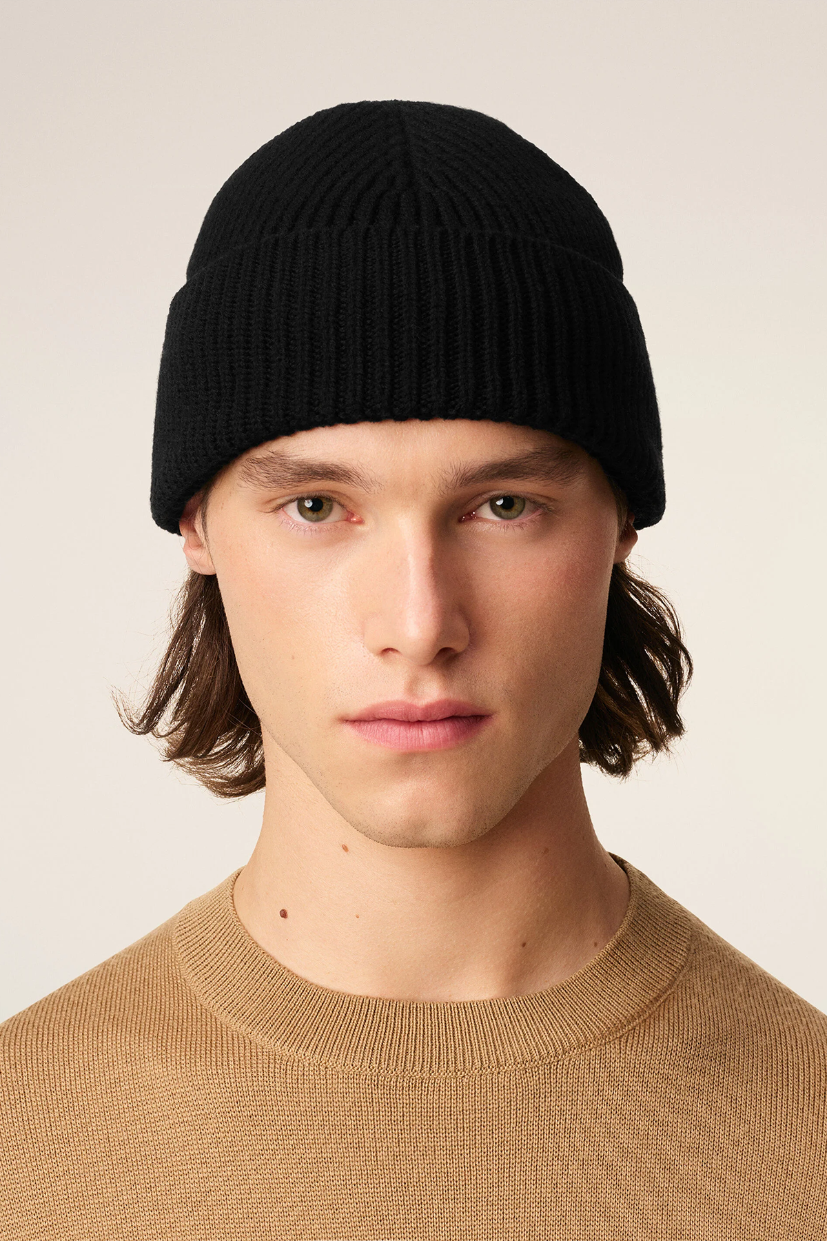 AMI Paris Herren Strickmütze Schwarz BLACK/RED/009 009BFS Bild 2