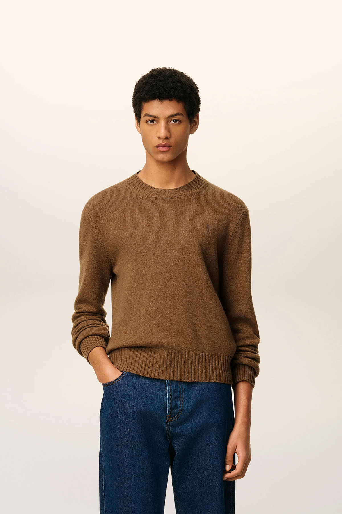 AMI Paris Herren Strickpullover Braun NOISETTE 216H25 Bild 3