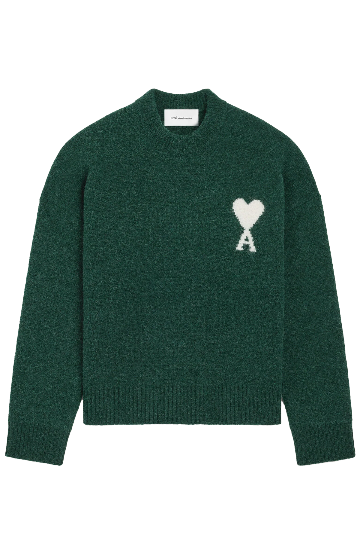 AMI Paris Herren Strickpullover Flaschengrün/Ecru DUNKELGRÜN Bild 1