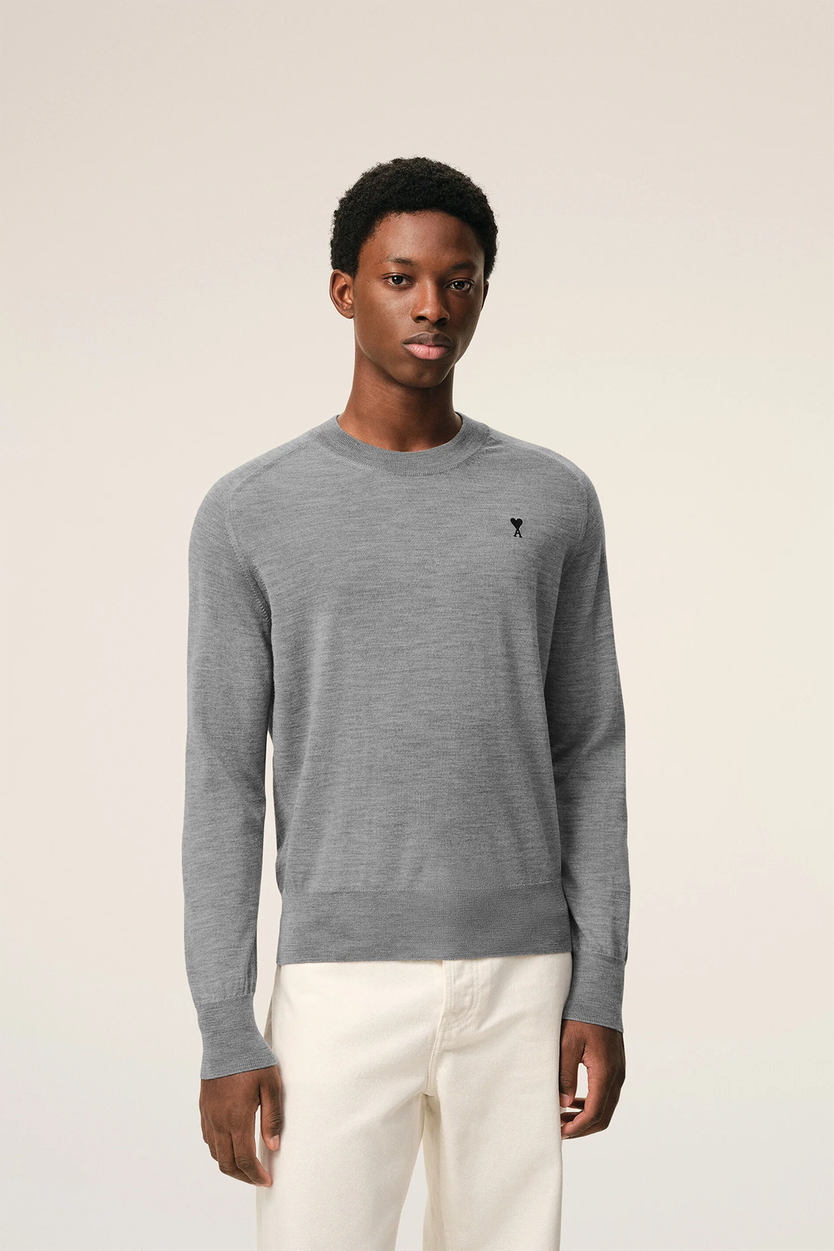 AMI Paris Herren Strickpullover Grau GRAU-MELANGE Bild 2