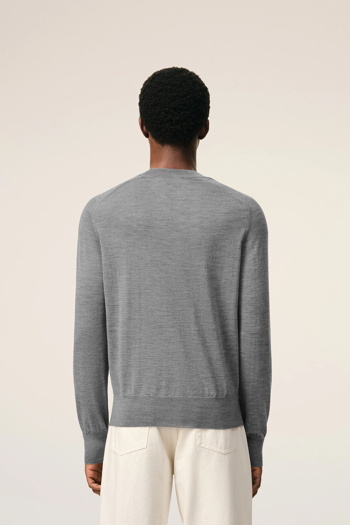 AMI Paris Herren Strickpullover Grau GRAU-MELANGE Bild 3