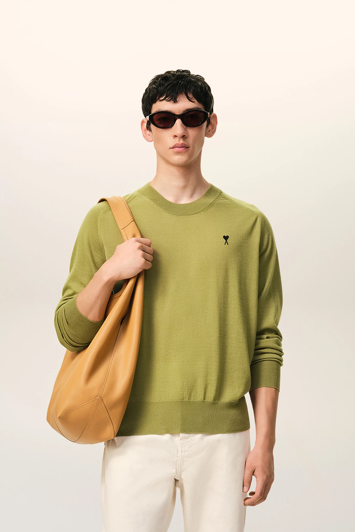 AMI Paris Herren Strickpullover Matcha GRÜN Bild 2