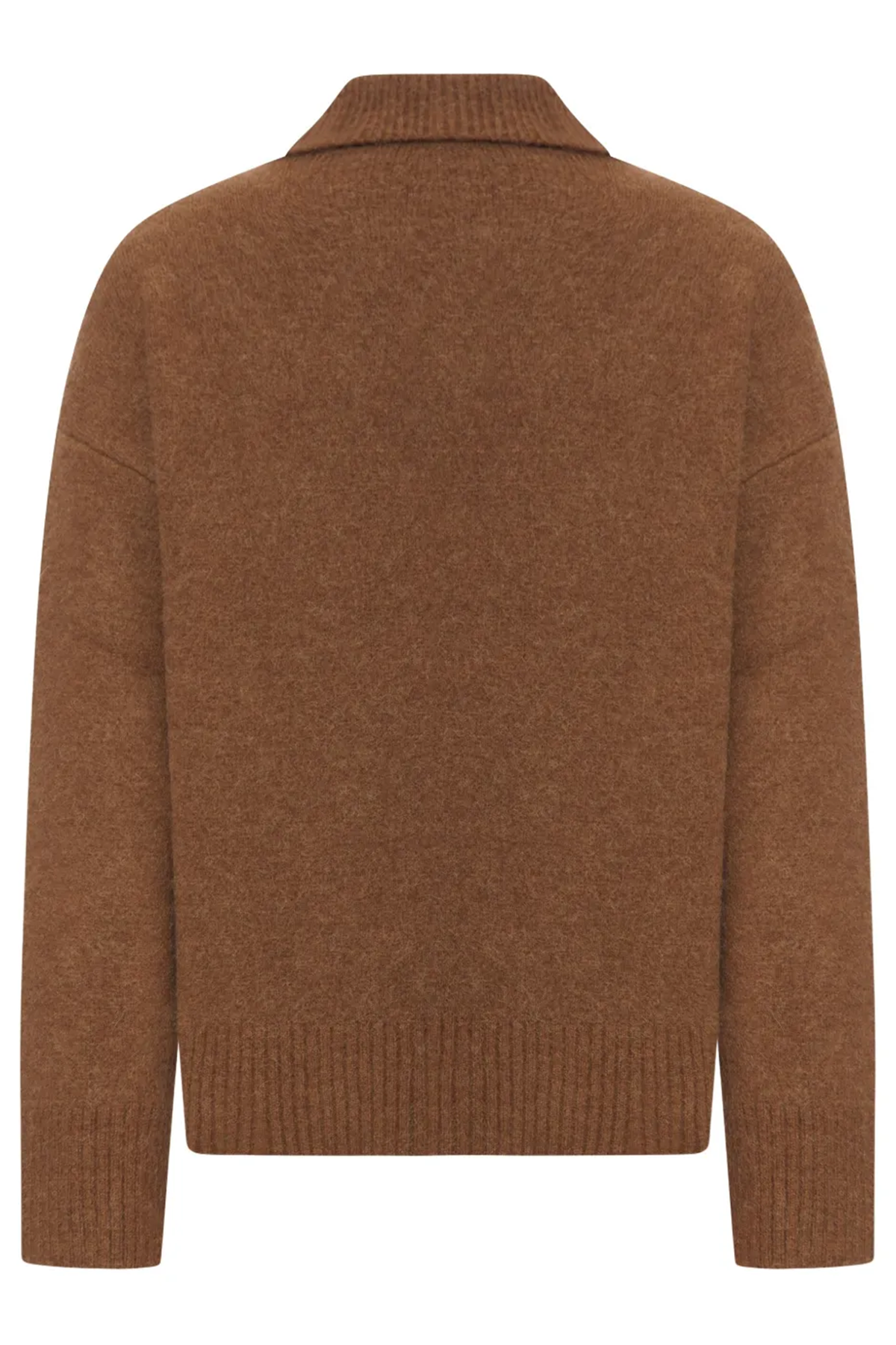 AMI Paris Herren Strickpullover mit Polokragen Braun NOISETTE/ECRU 217H25 Bild 2