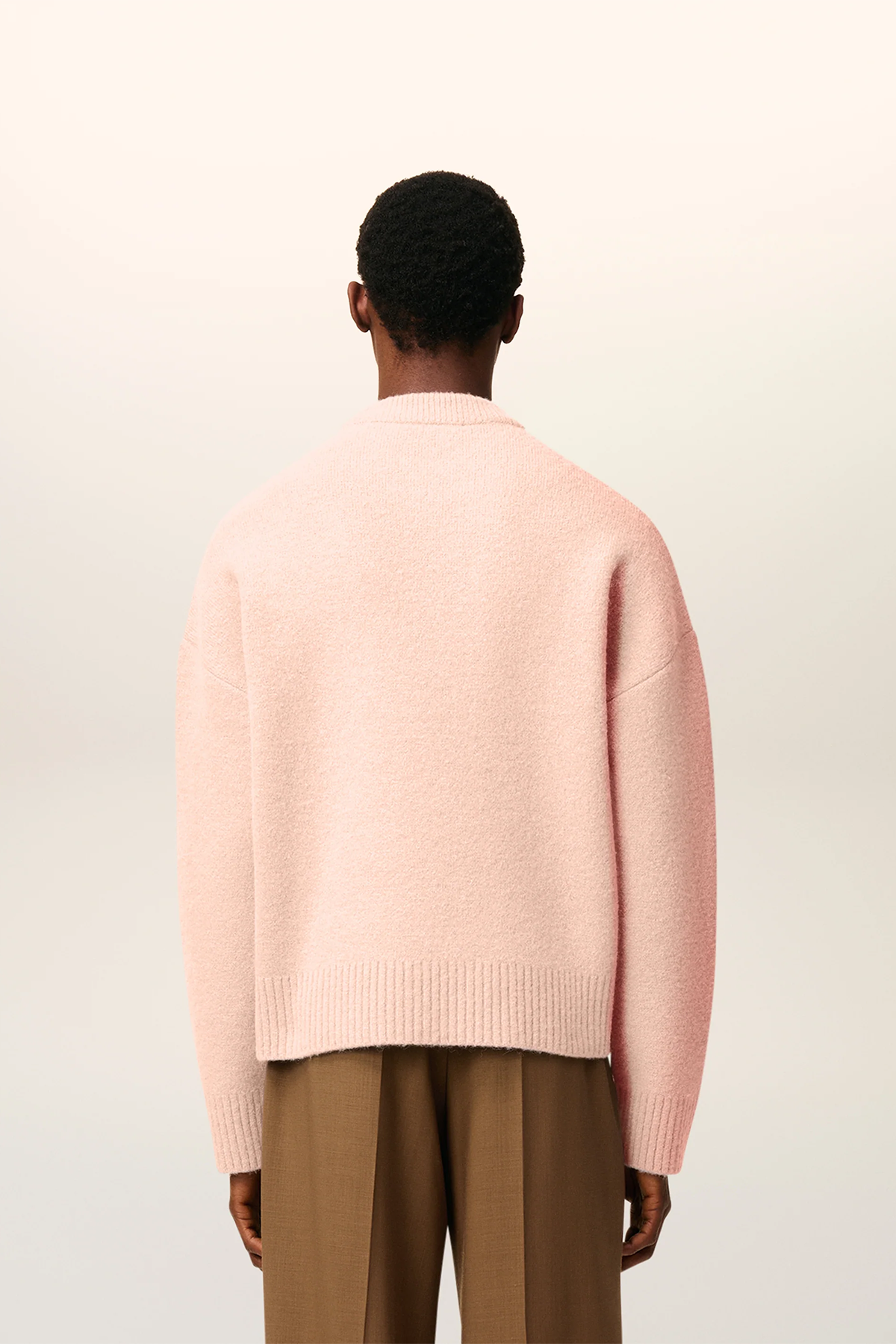 AMI Paris Herren Strickpullover Rosa POUDRE/ECRU 6807H25 Bild 4