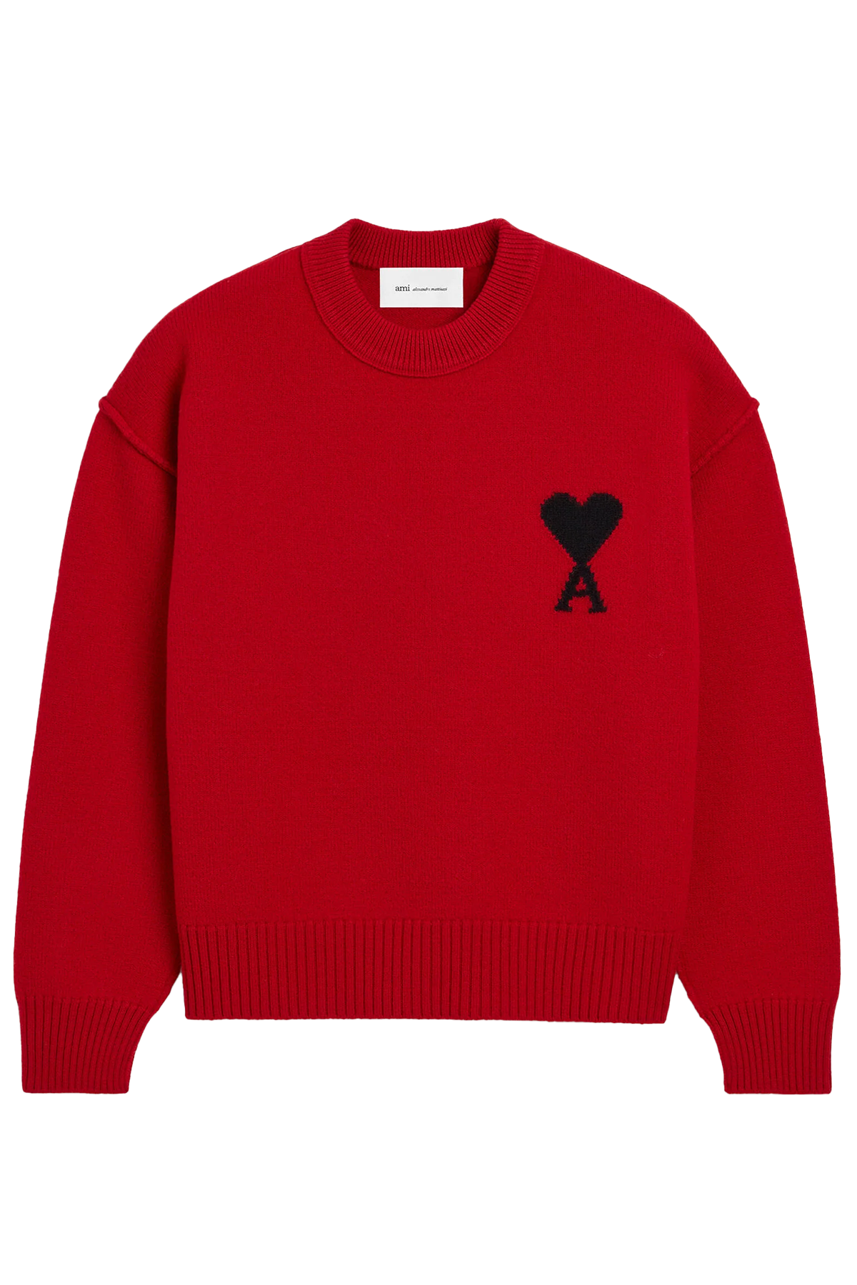 AMI Paris Herren Strickpullover Rubin Rot/Schwarz ROT Bild 1