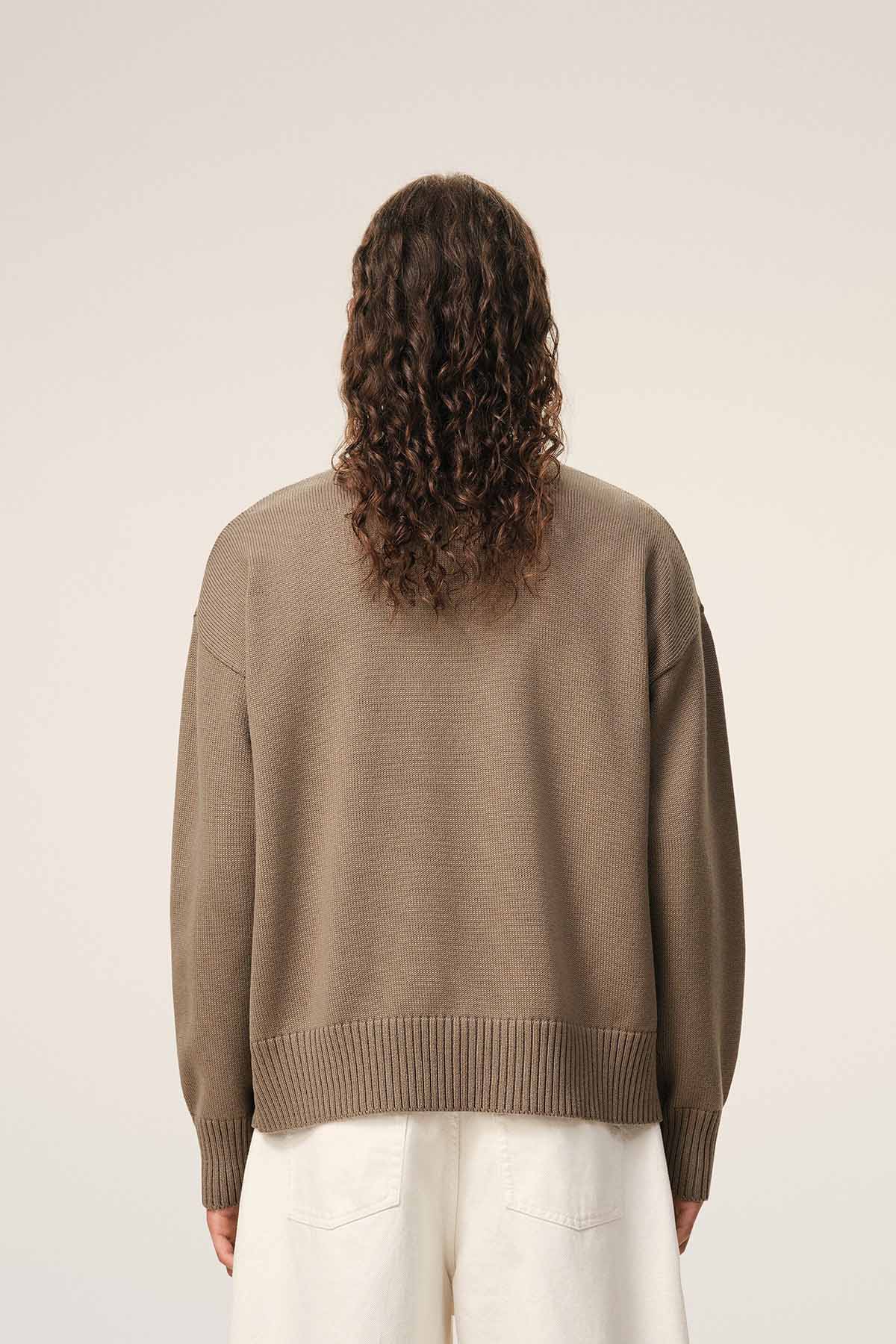 AMI Paris Herren Strickpullover Taupe BEIGE Bild 3