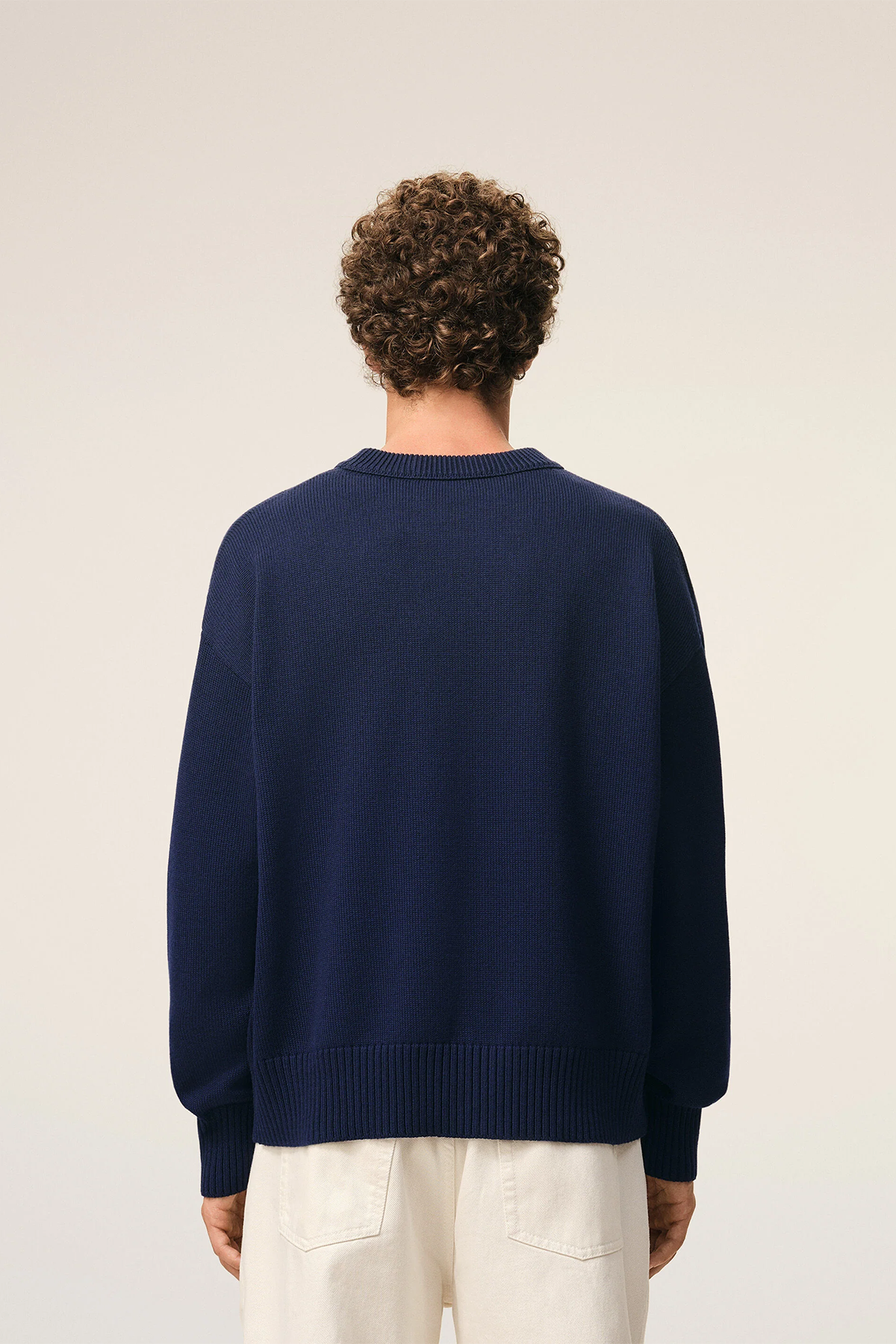 AMI Paris Herren Strickpullover Tinte MARINE-BLAU Bild 3