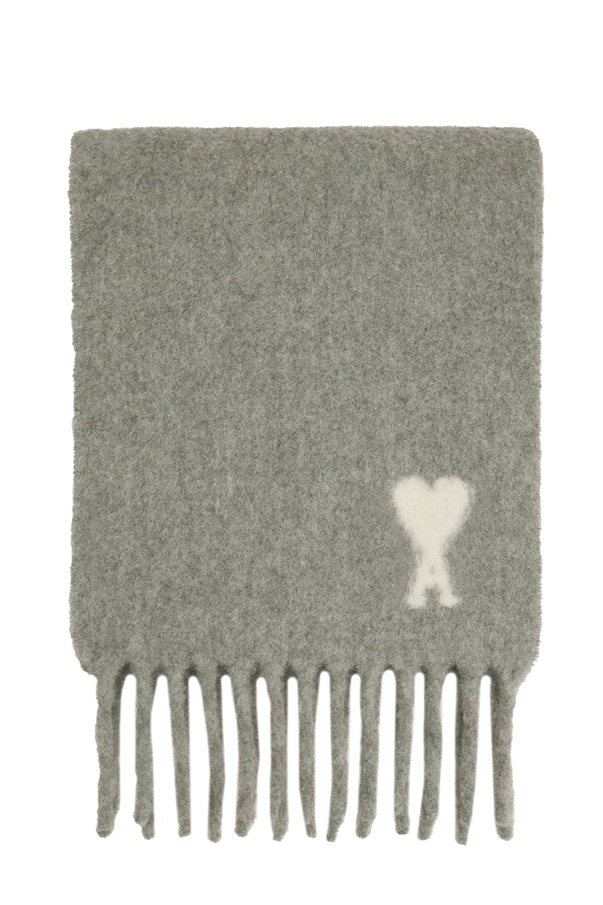 AMI Paris Herren Strickschal aus Alpakawolle Grau GRIS 050H25 Bild 1