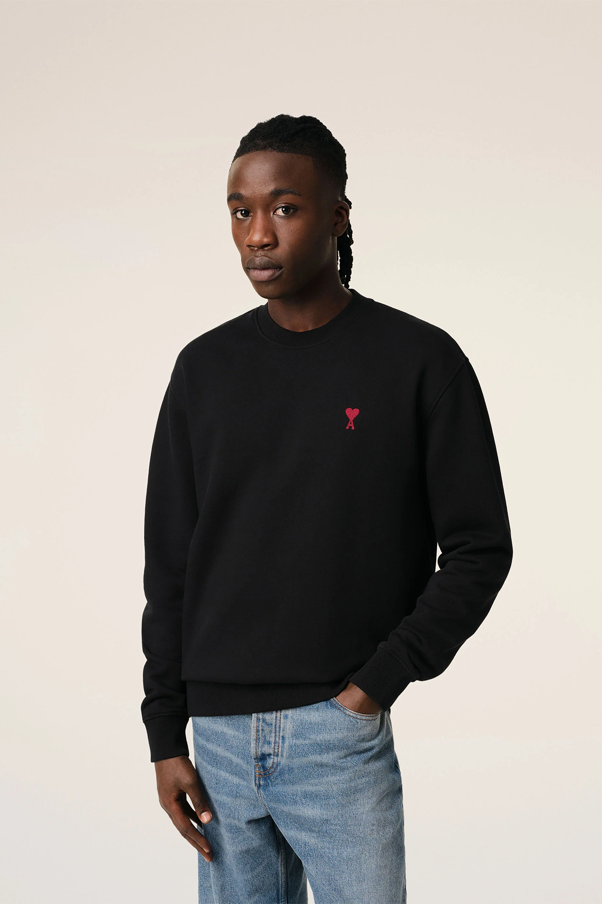 AMI Paris Herren Sweatshirt Schwarz NOIR 001BFS Bild 3