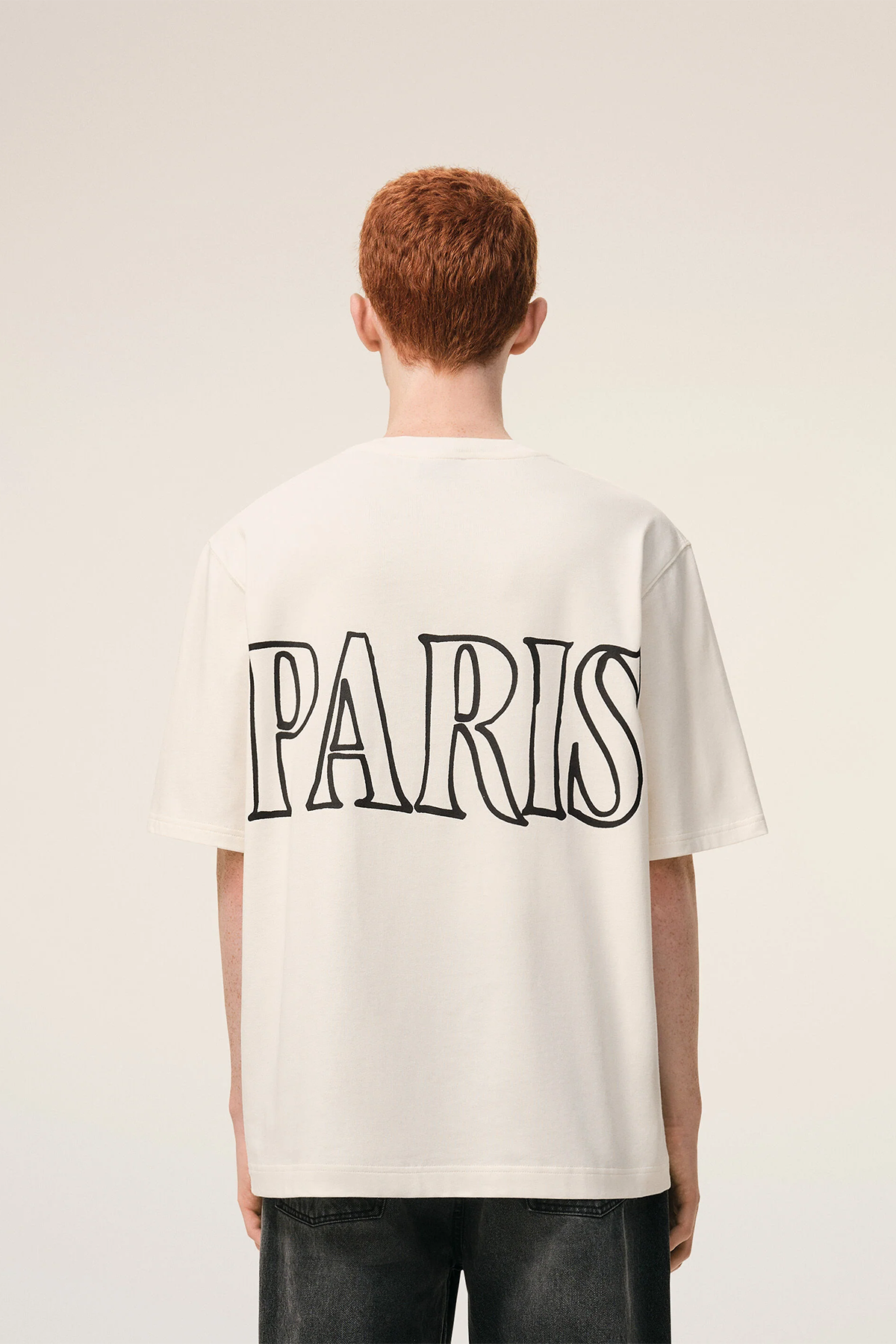 AMI Paris Herren T-Shirt mit Print Natur-Weiss NATUR-WEISS Bild 3