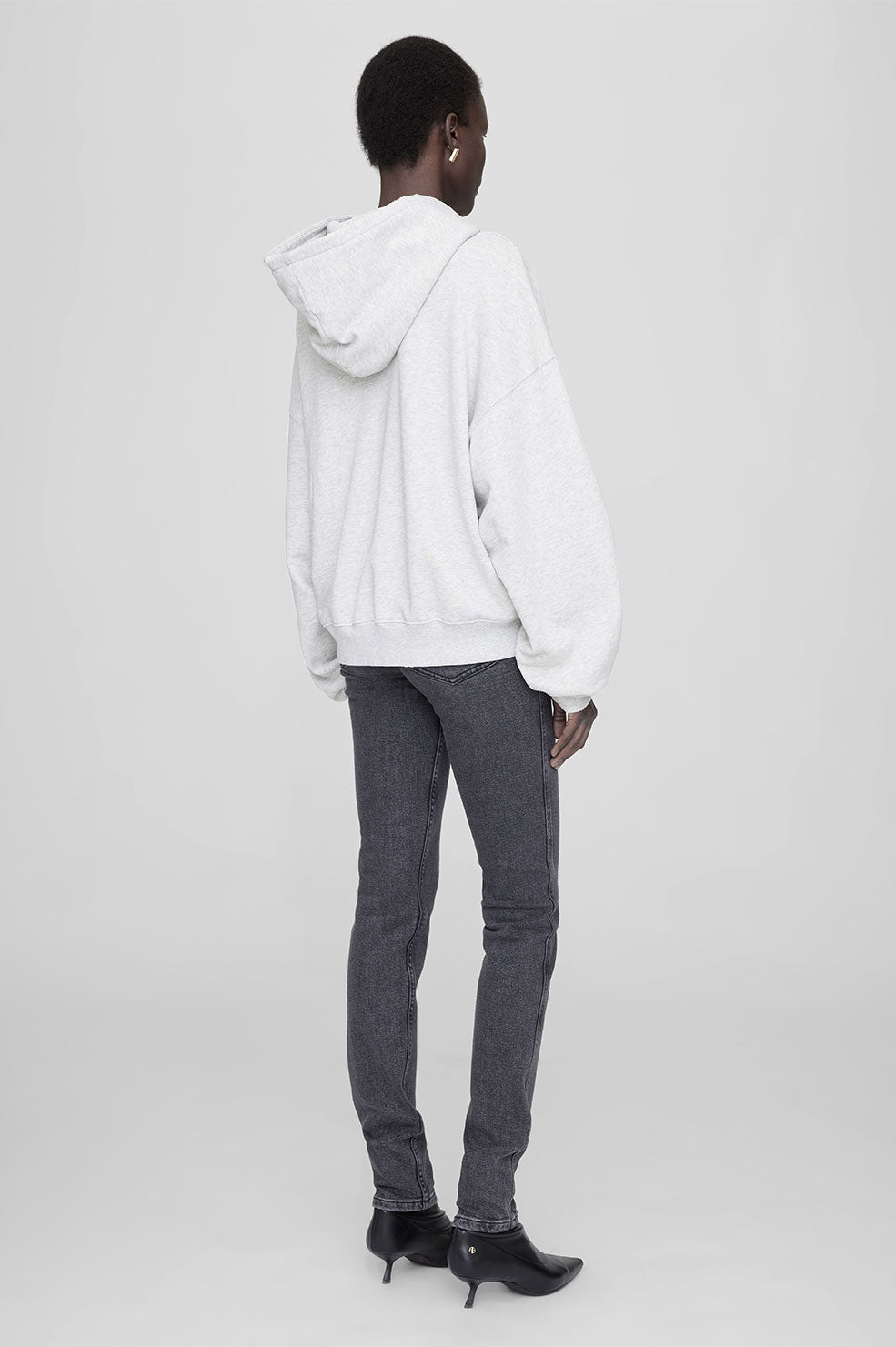 Anine Bing Damen Hoodie Alec Hellgrau GRAU-MELANGE Bild 3