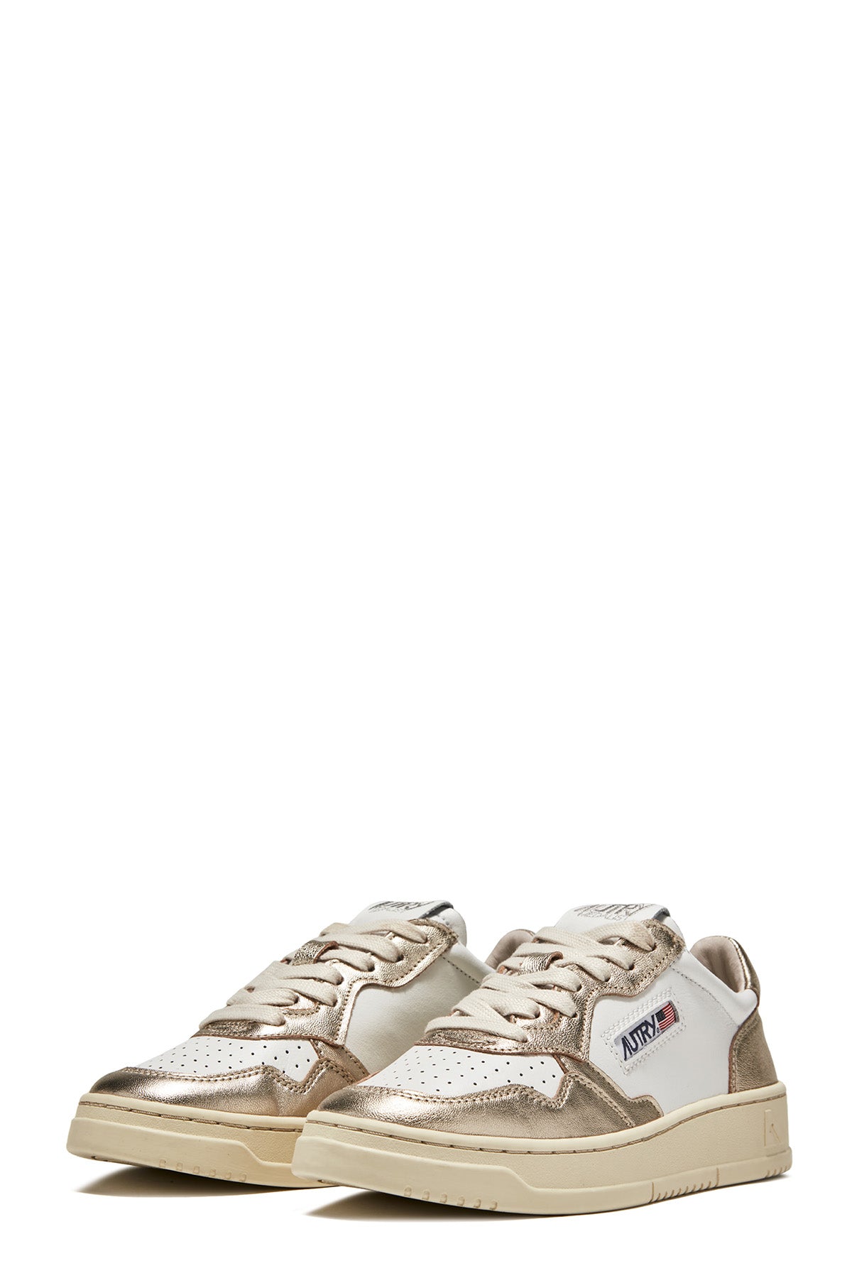 Autry Damen Low Sneaker Medalist Bicolor Weiss/Platin GOLD Bild 2