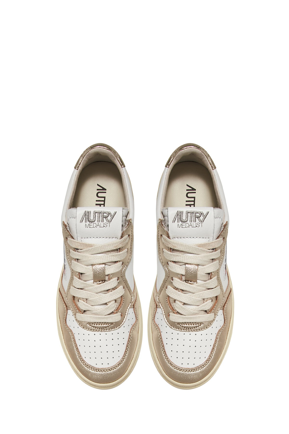 Autry Damen Low Sneaker Medalist Bicolor Weiss/Platin GOLD Bild 4