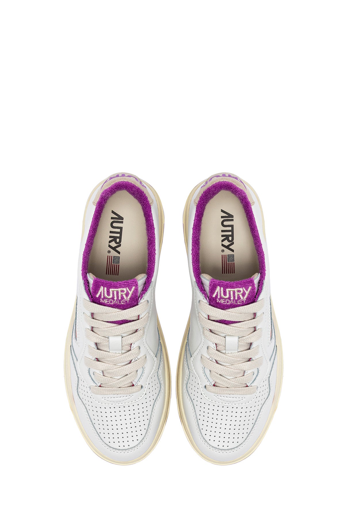 Autry Damen Low Sneaker Medalist Weiss/Hyacinth Violet WEISS Bild 4