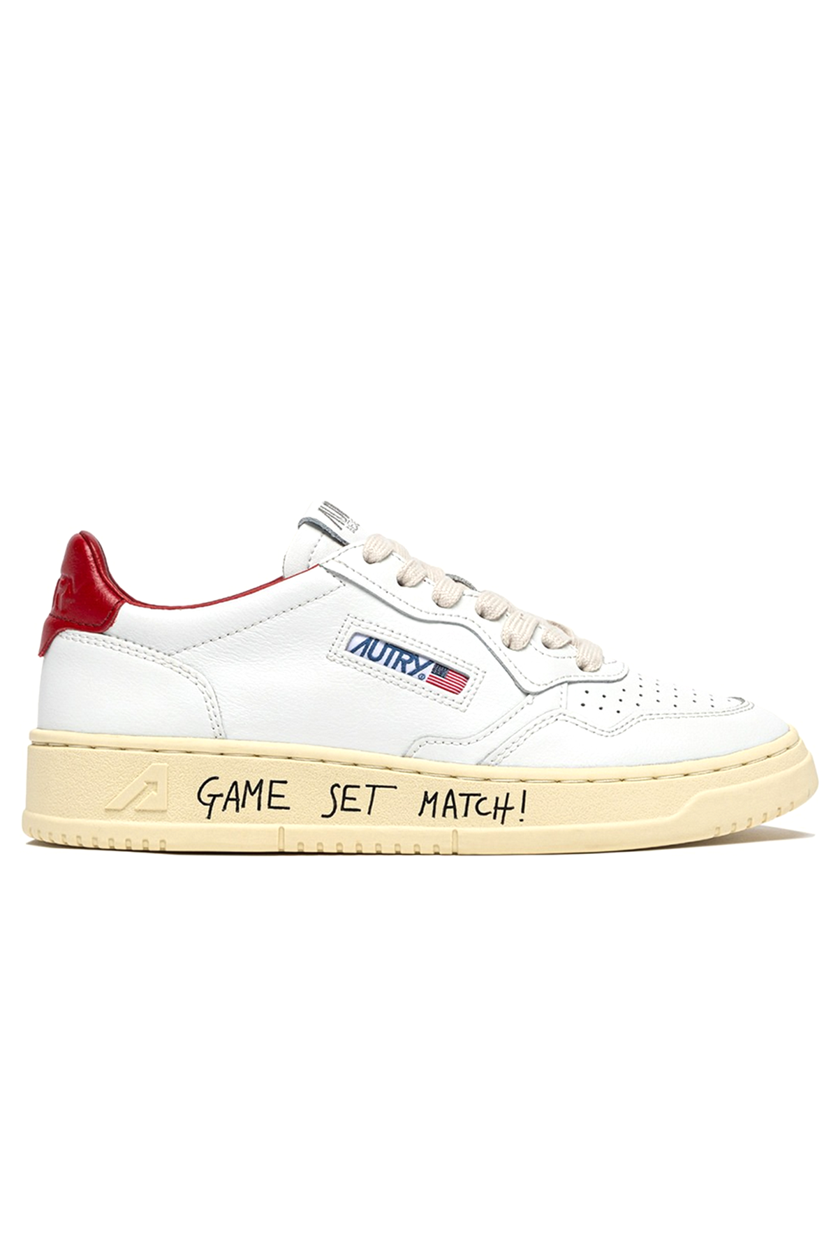 Autry Damen Sneaker Medalist mit Schriftzug Weiss/Rot WEISS Bild 1