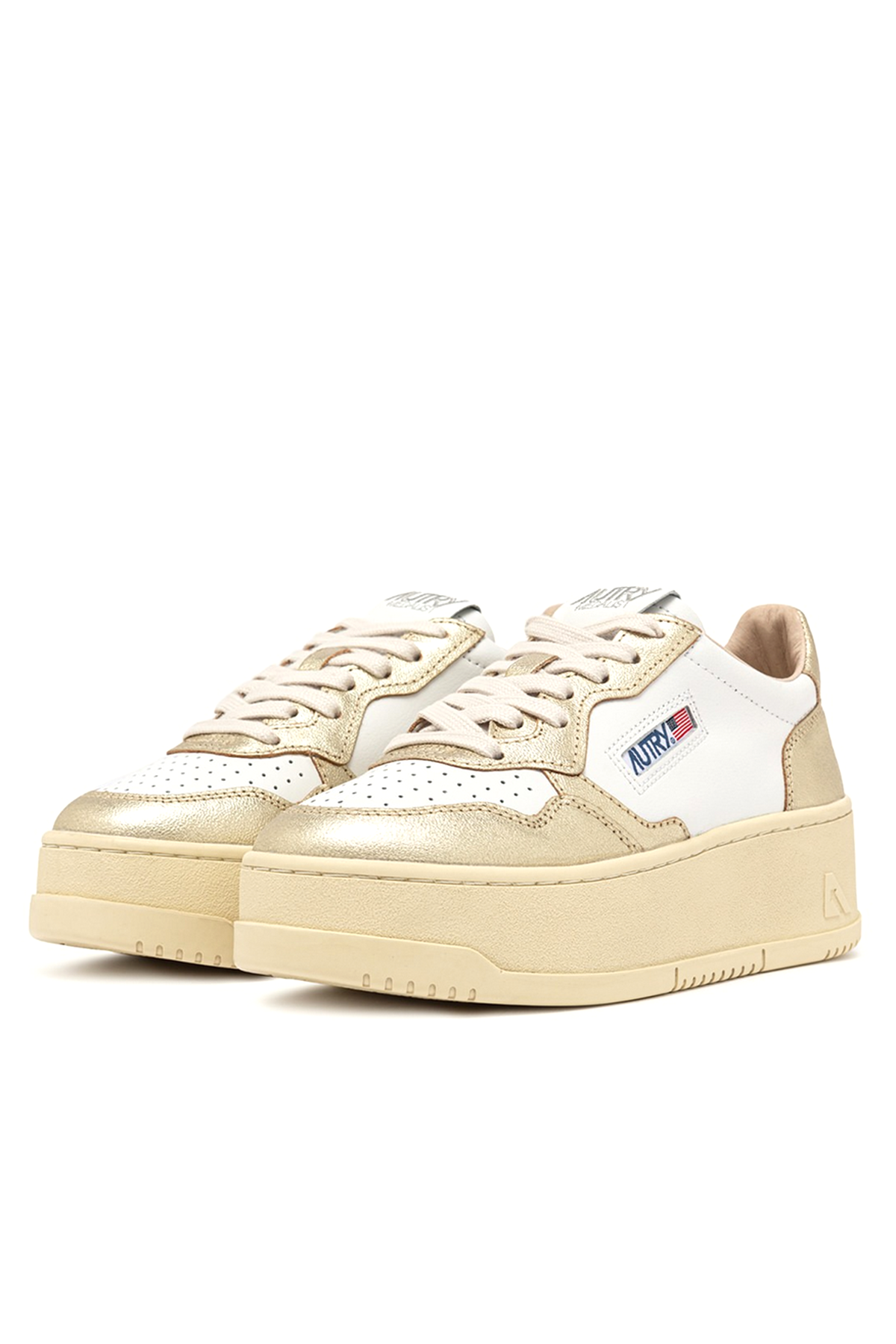 Autry Damen Sneaker Medalist Platform Weiss/Platin Metallic WEISS Bild 2