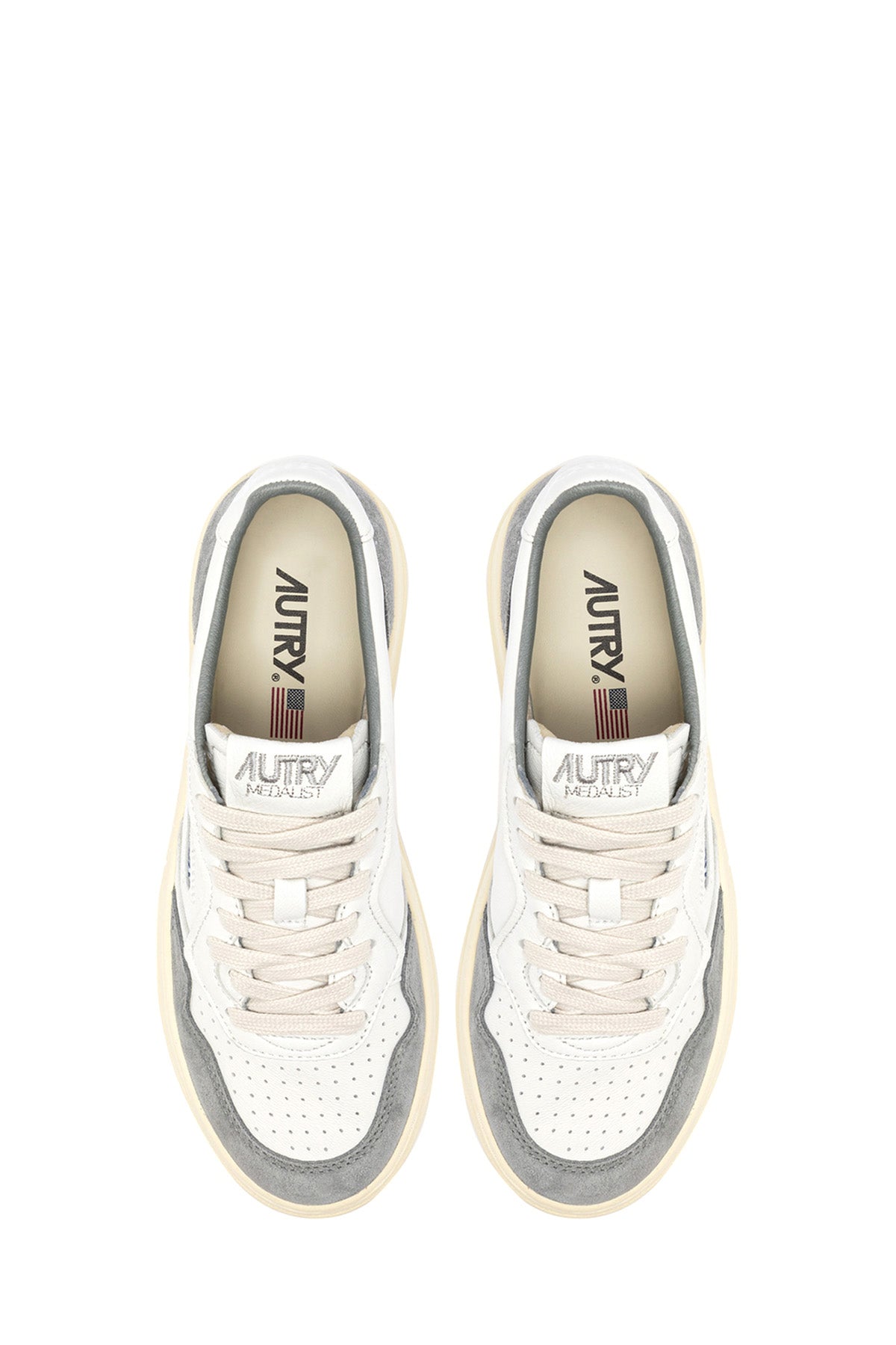 Autry Herren Sneaker Medalist Goat Suede Weiss/Grau GS37 Bild 4