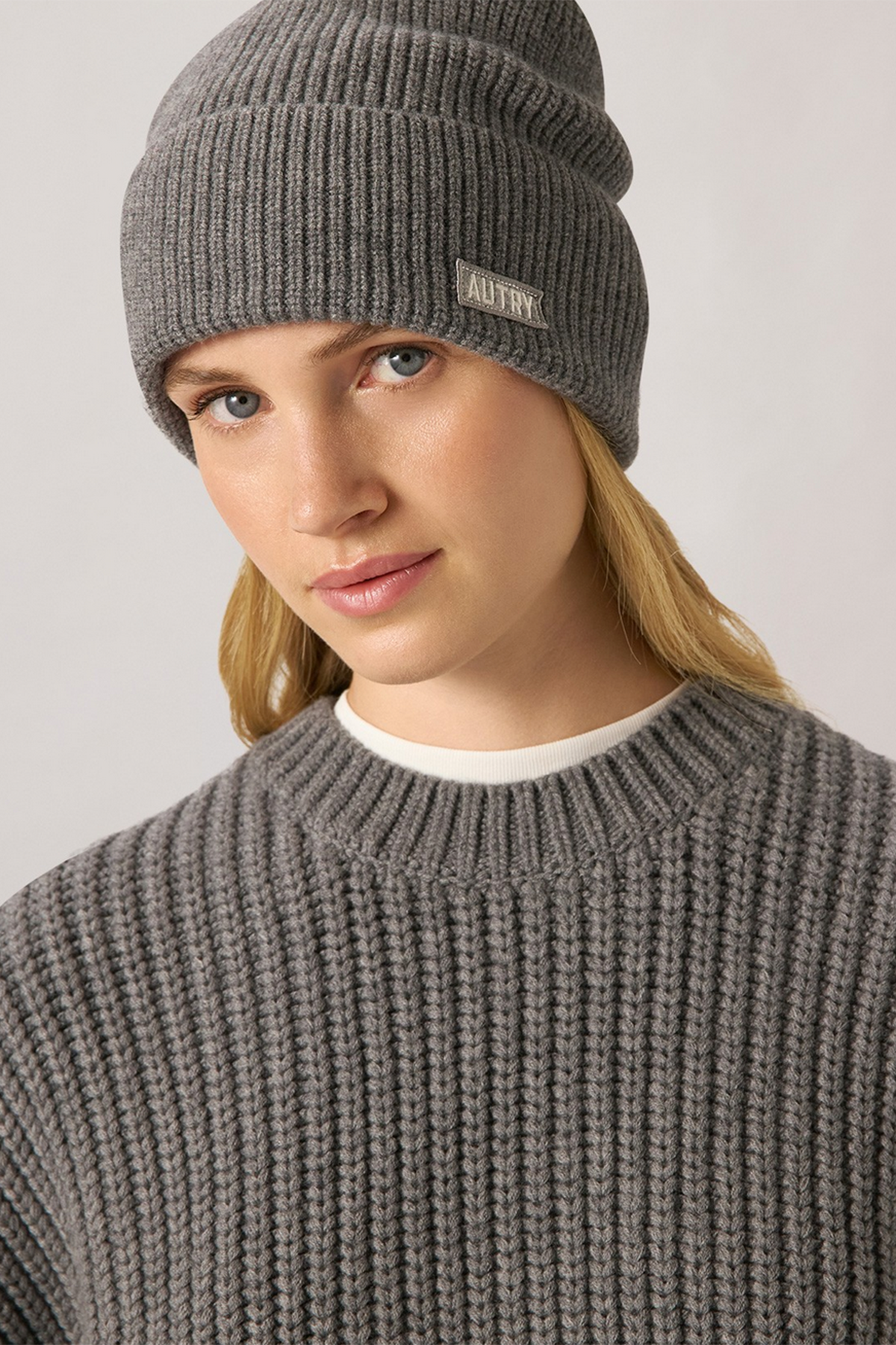 Autry Unisex Strickmütze Dunkelgrau Meliert 151D Bild 3