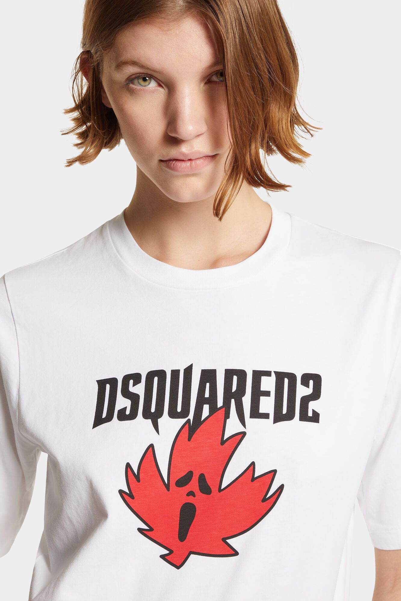 Dsquared2 Damen Horror Maple Leaf T-Shirt Weiss WEISS Bild 5