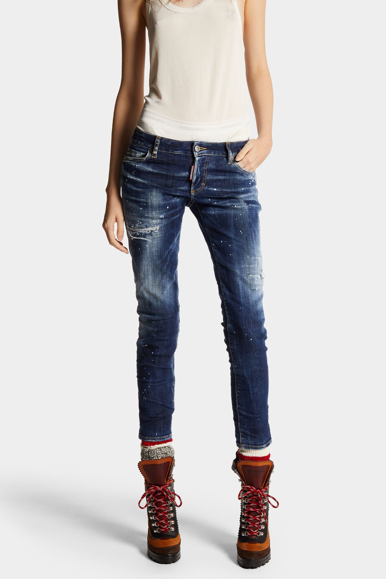 Dsquared2 Damen Jennifer Jeans Navy MITTELBLAU Bild 3