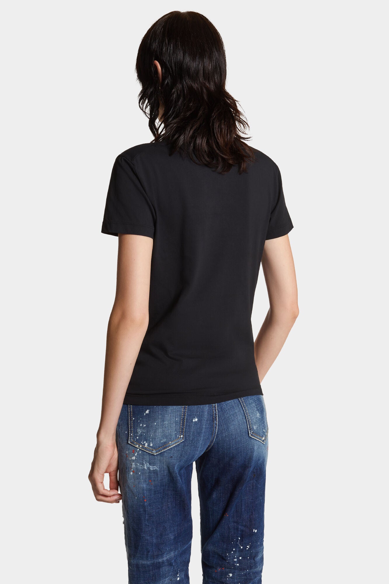 Dsquared2 Damen Just Right Fit D2 Milano T-Shirt Schwarz SCHWARZ Bild 4