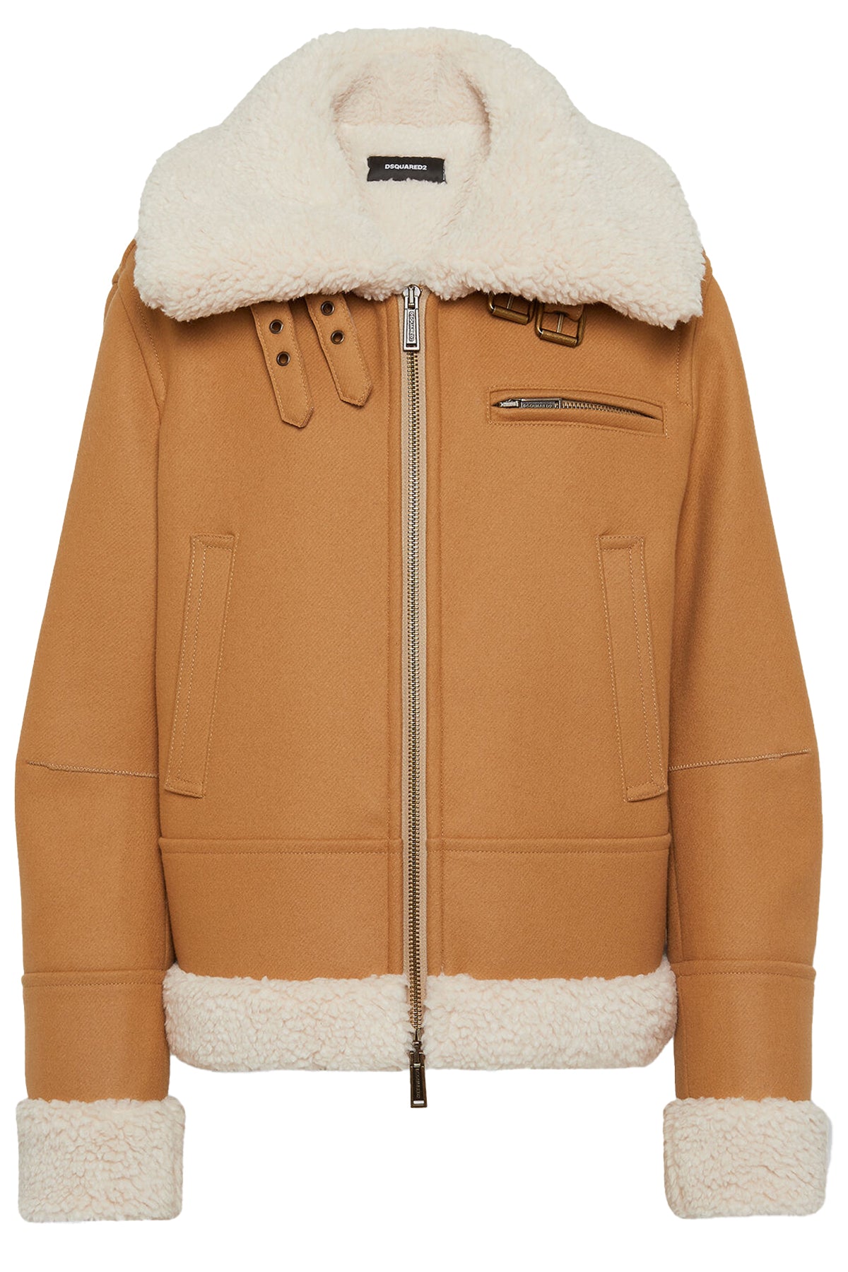 Dsquared2 Damen Wolljacke Easy Aviator Camel BEIGE Bild 1