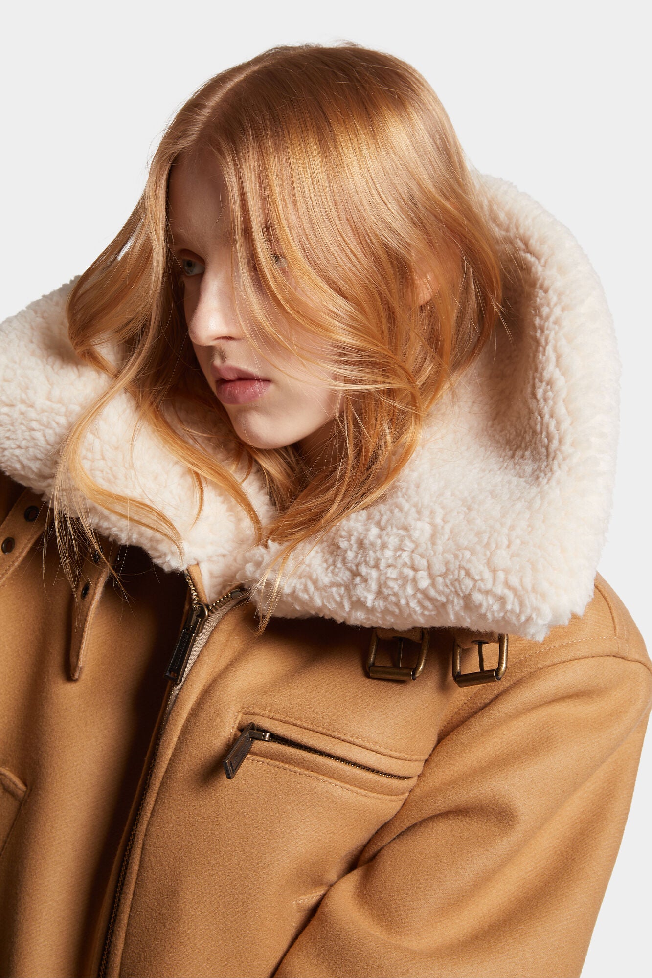 Dsquared2 Damen Wolljacke Easy Aviator Camel BEIGE Bild 6