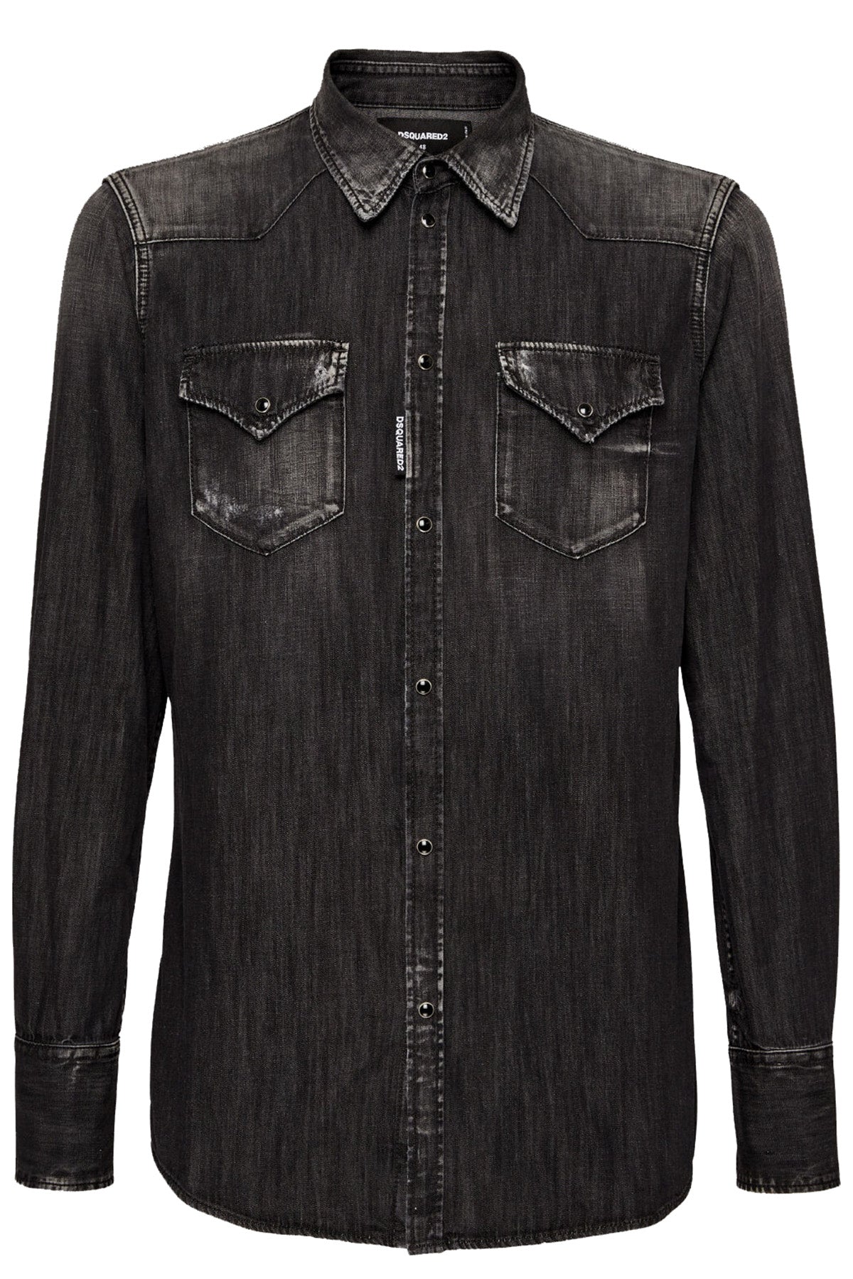 Dsquared2 Herren Black Wash Classic Western Hemd Schwarz SCHWARZ Bild 1