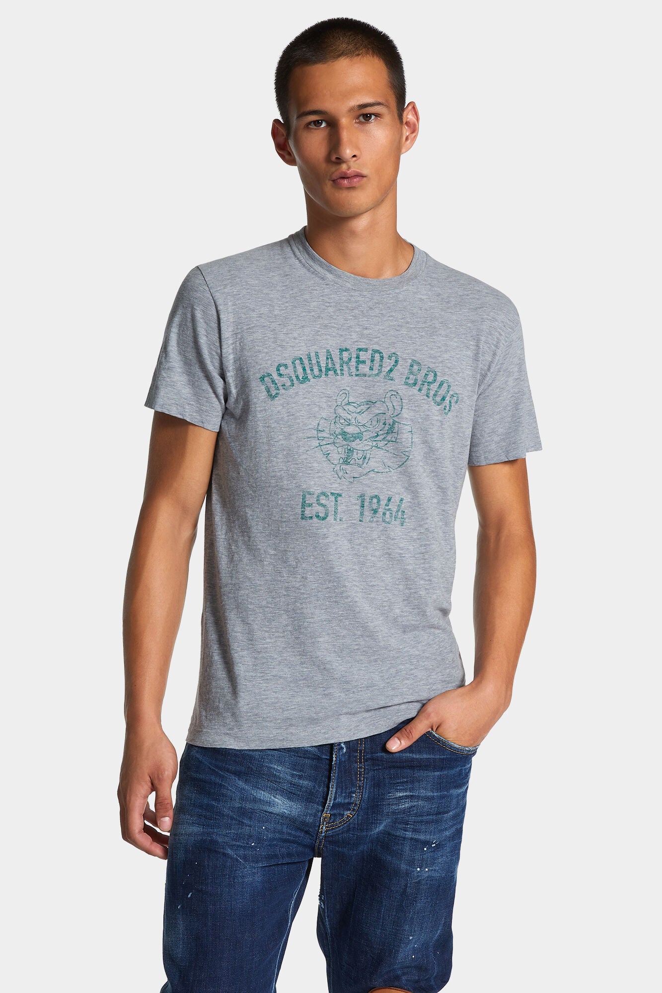 Dsquared2 Herren Bros T-Shirt Grau GRAU Bild 3
