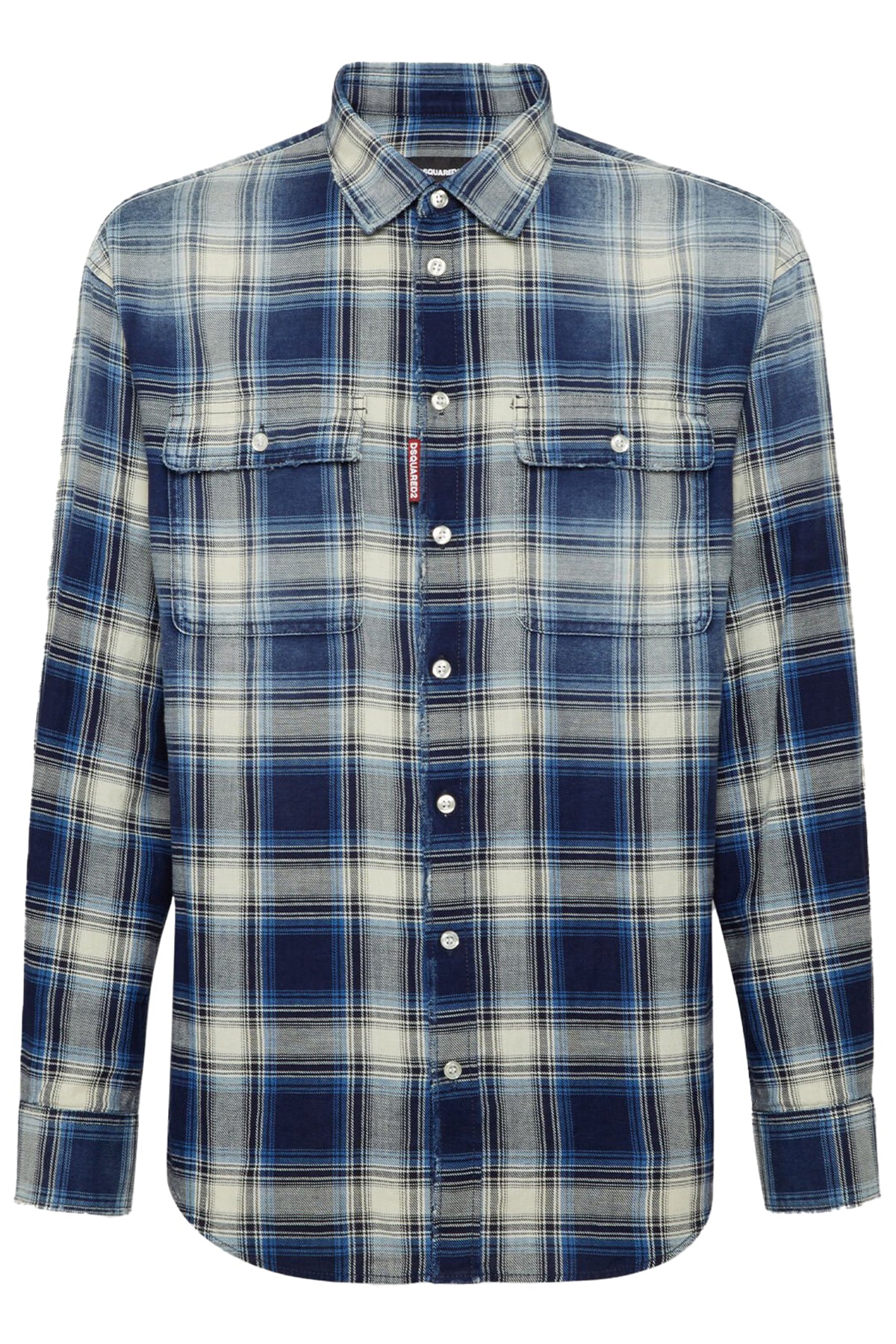 Dsquared2 Herren D2 Washed Check Indigo Hemd Blau BEIGE Bild 1