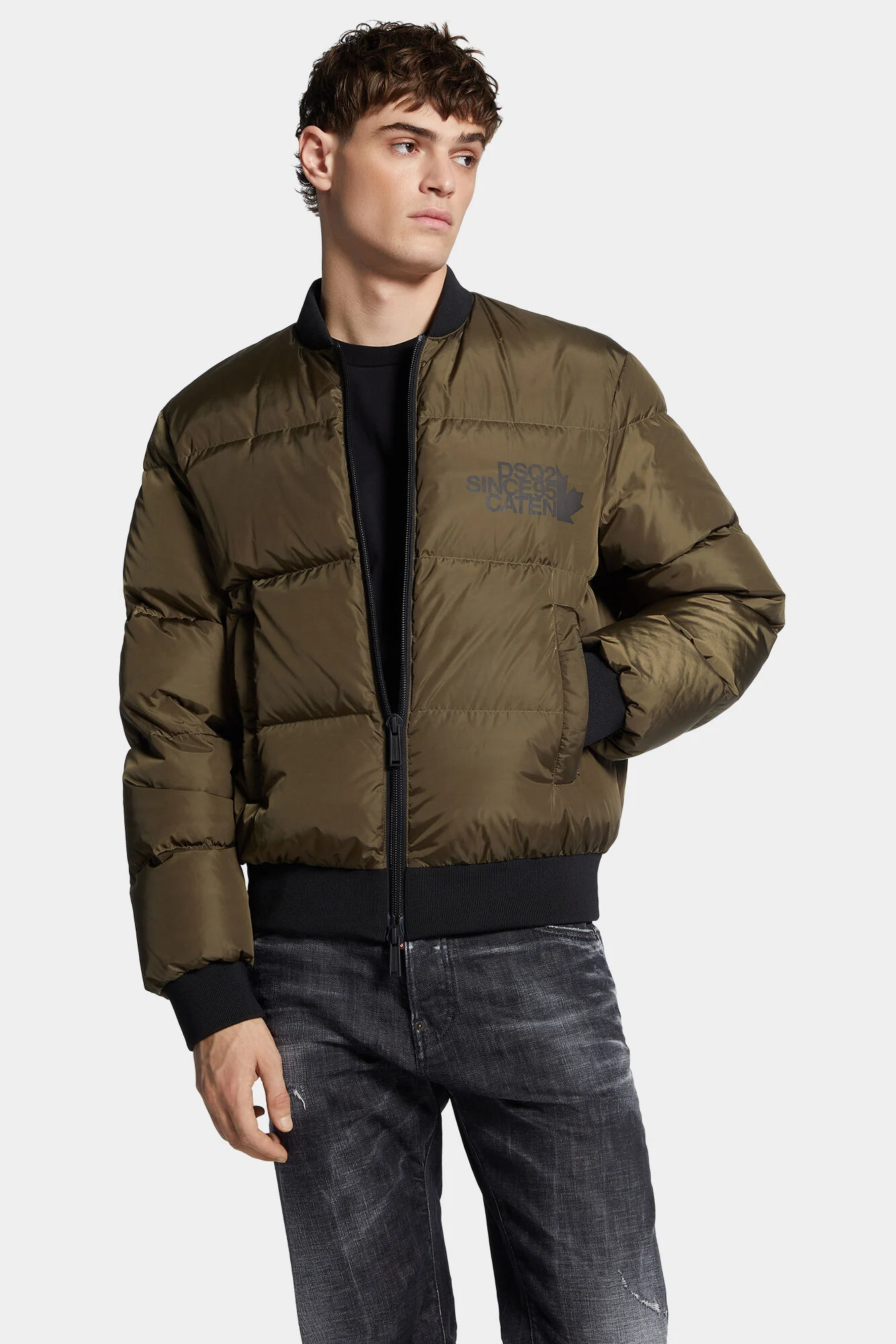 Dsquared2 Herren Easy Puffer Bomber Olive OLIVE Bild 2