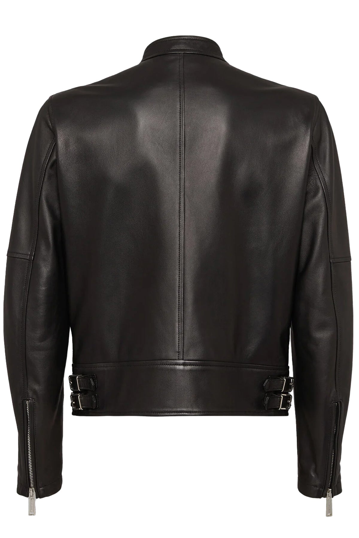Dsquared2 Herren Leather Biker Bomber Lederjacke Schwarz SCHWARZ Bild 3