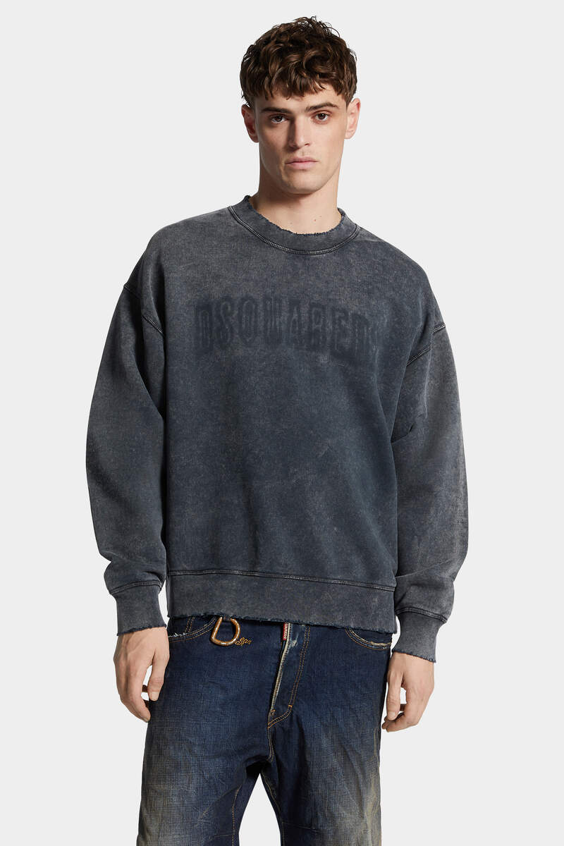 Dsquared2 Herren Loose Fit Raw Edge Crewneck Grau GRAU Bild 2