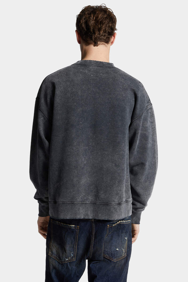 Dsquared2 Herren Loose Fit Raw Edge Crewneck Grau GRAU Bild 4