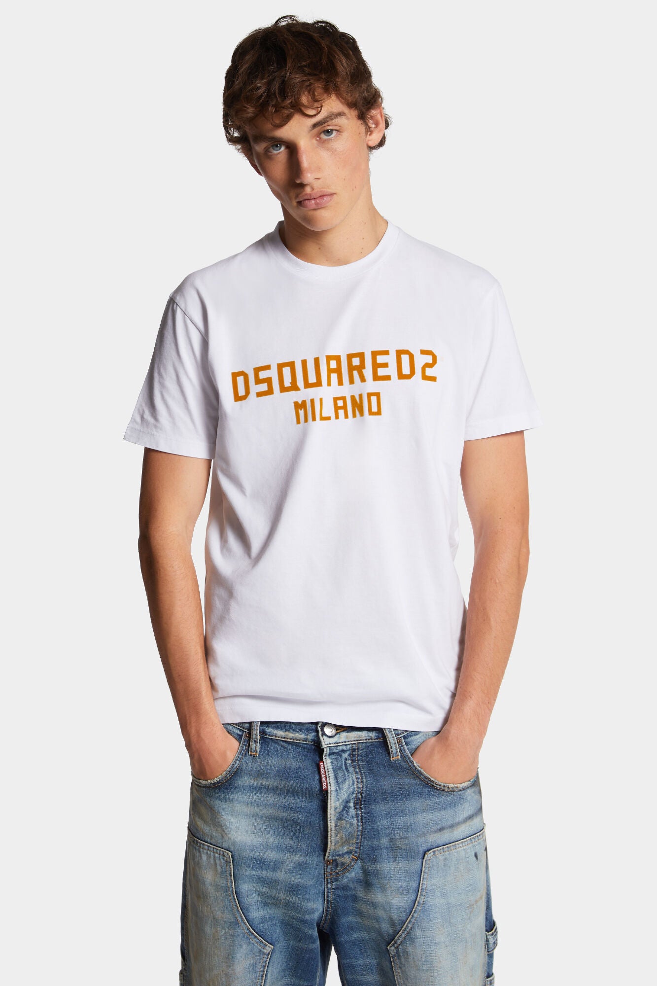 Herren Dsquared2 Milano T-Shirt Weiss SCHWARZ Bild 2