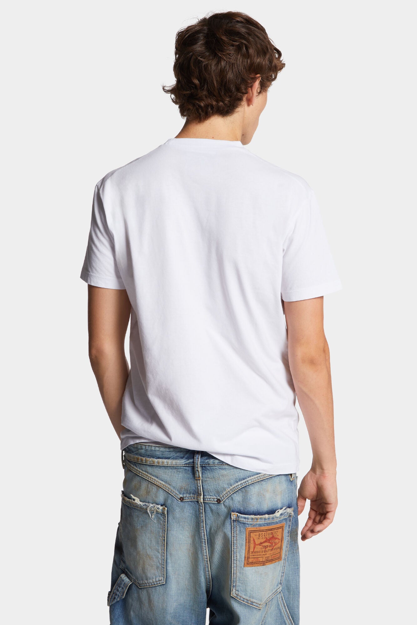 Herren Dsquared2 Milano T-Shirt Weiss SCHWARZ Bild 4