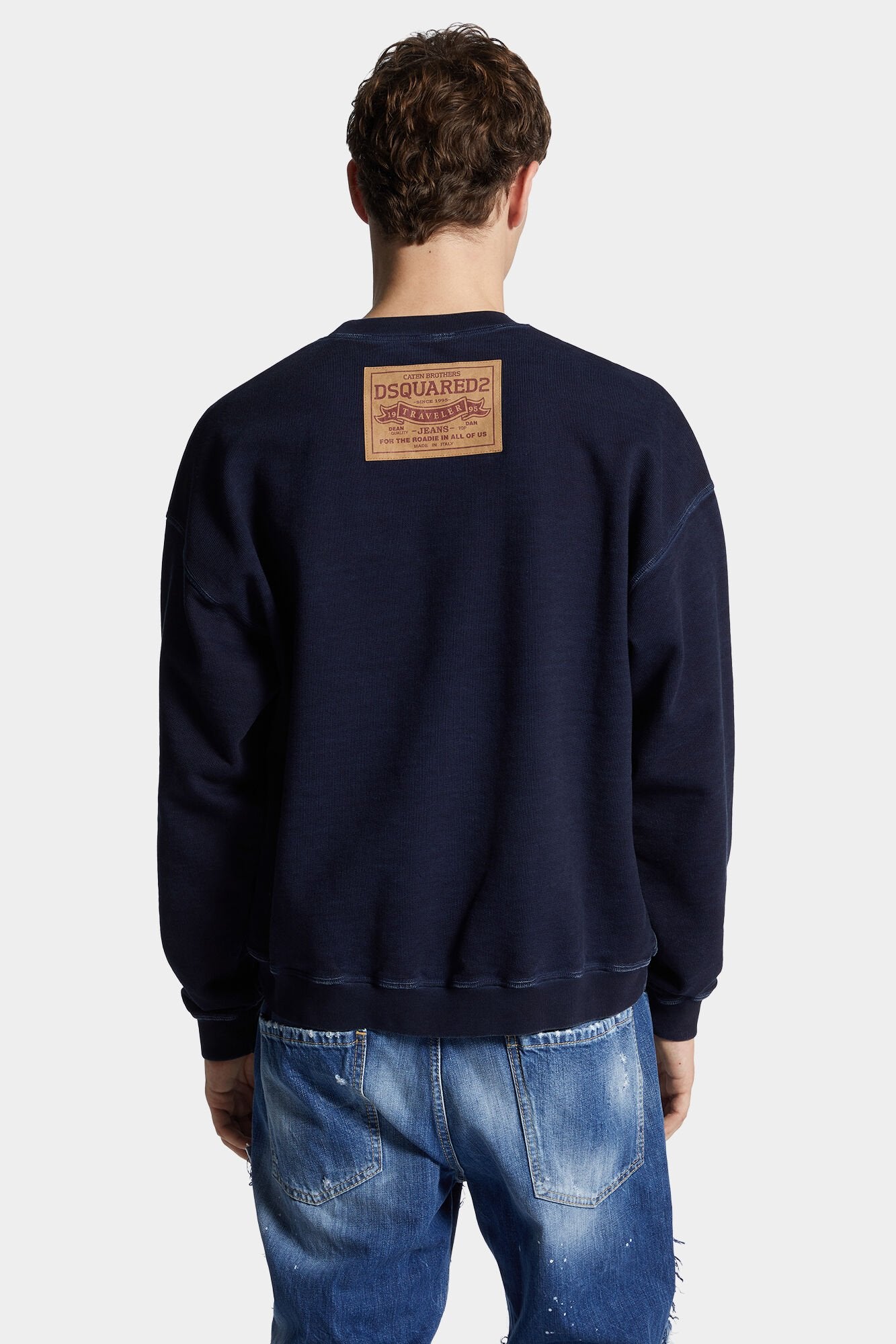 Dsquared2 Herren Relax Fit Jeans Patch Crewneck Navy MARINE-BLAU Bild 4