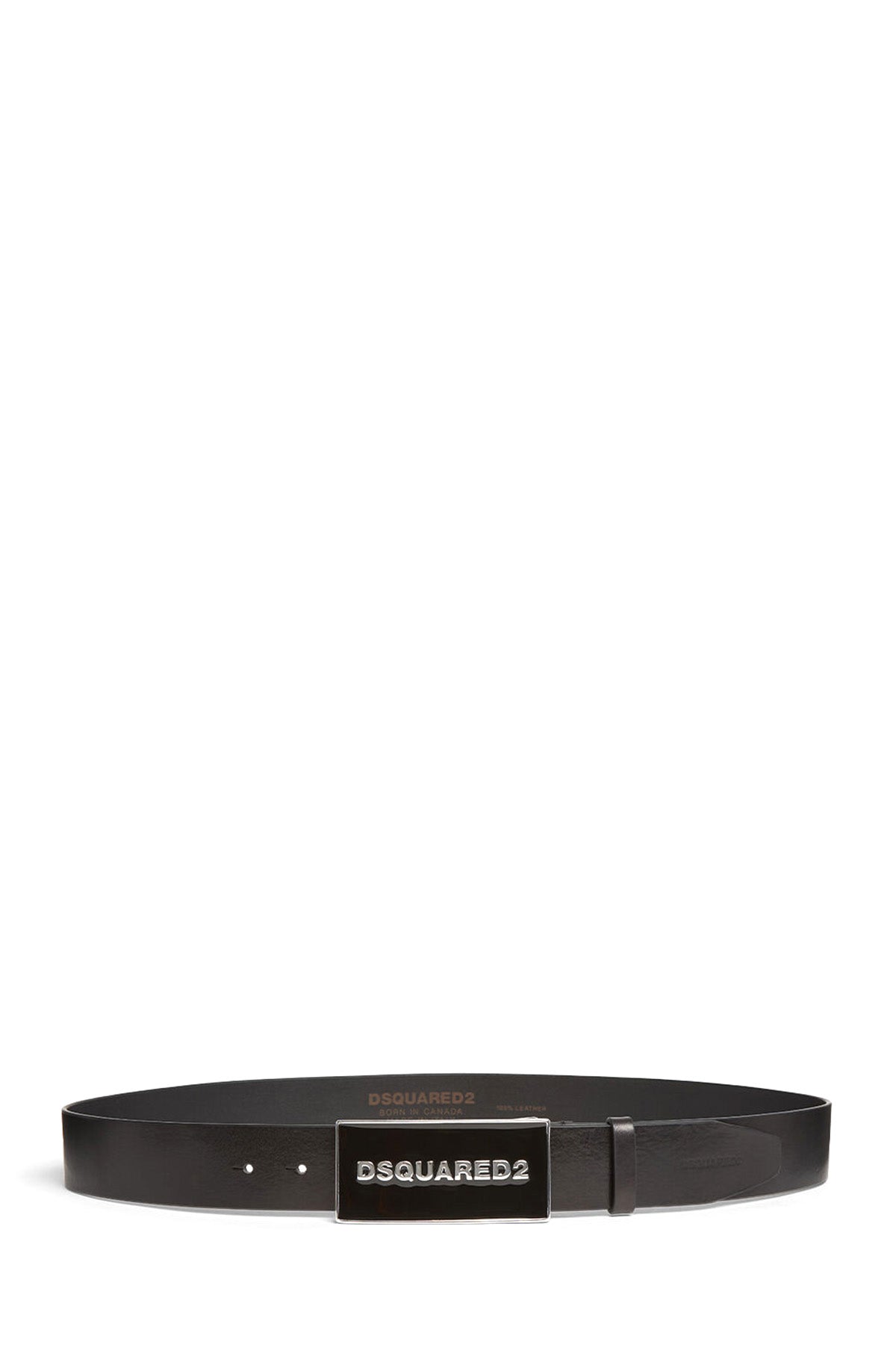 Dsquared2 Herren Tonal Logo Plaque Gürtel Schwarz SCHWARZ Bild 2