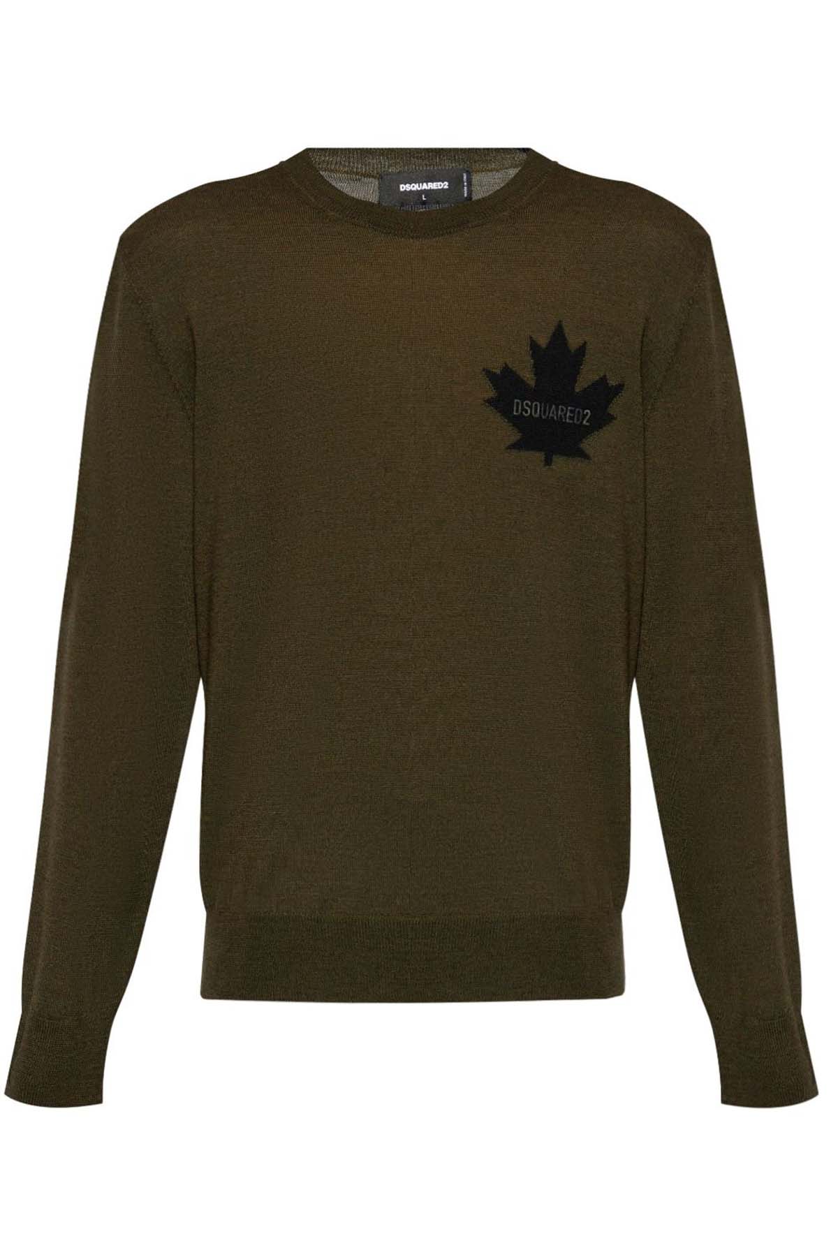 Dsquared2 Strickpullover dünn D2 LEAF CREWNECK Schwarz SCHWARZ SCHWARZ Bild 1