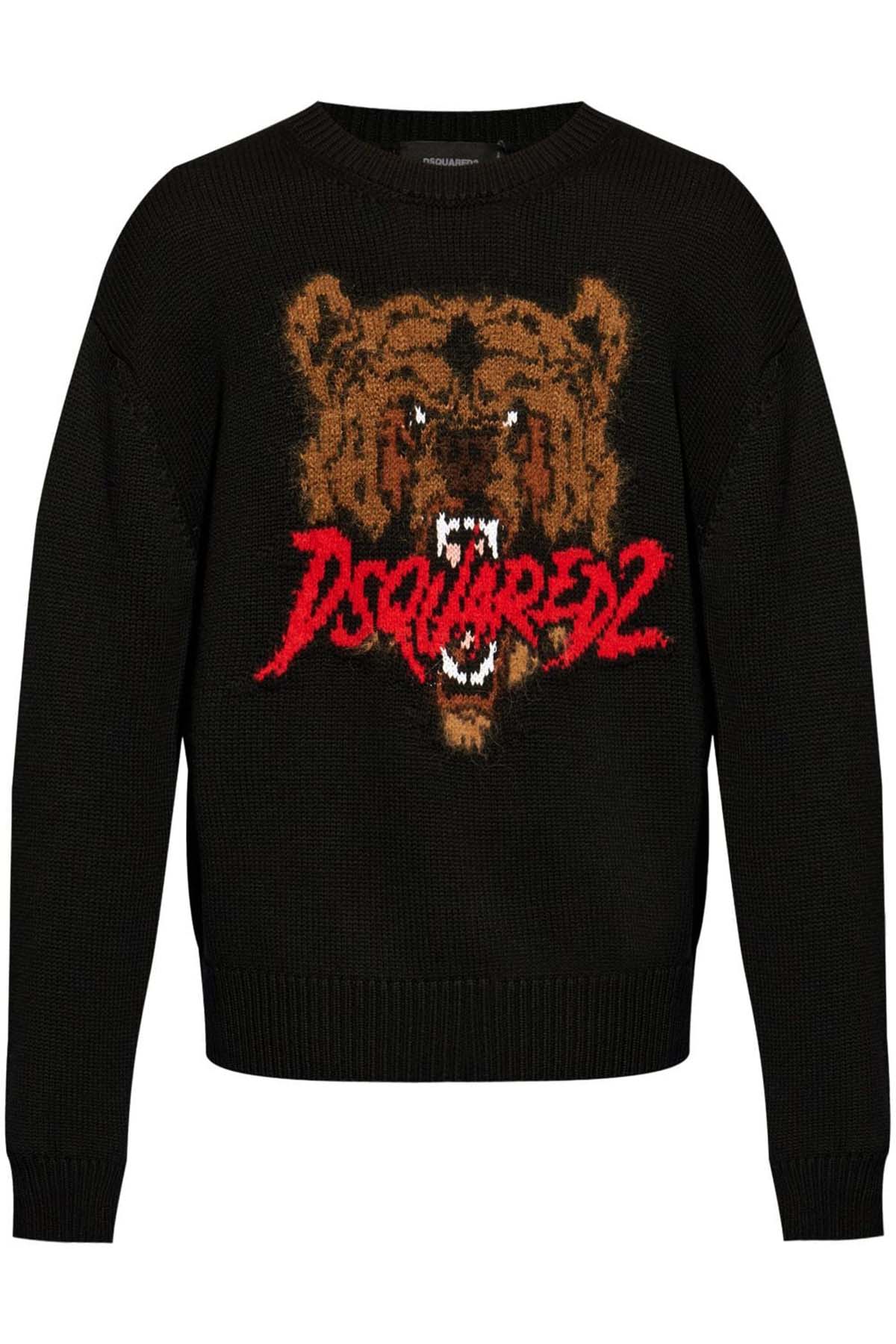 Dsquared2 Strickpullover JACQUARDED CREWNECK Schwarz SCHWARZ SCHWARZ Bild 1